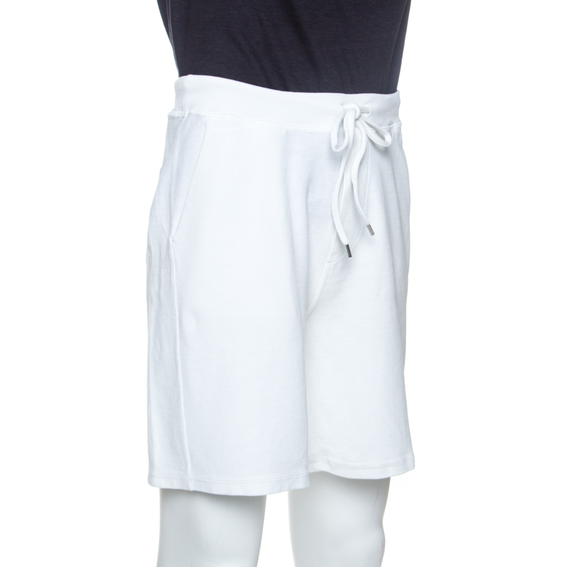 

Dsquared2 White Cotton Drawstring Waist Detail Shorts
