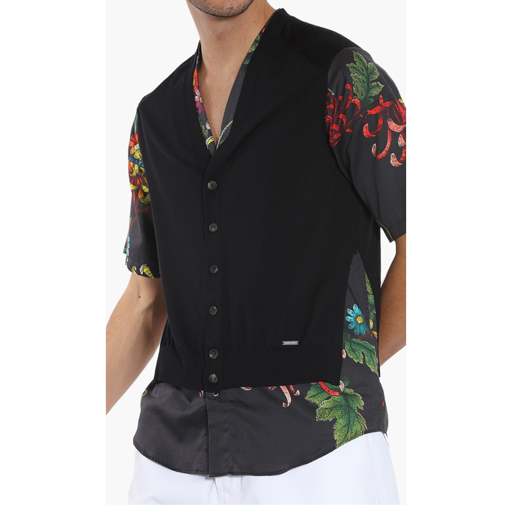 

Dsquared2 Black Floral Print Sleeves Sweater