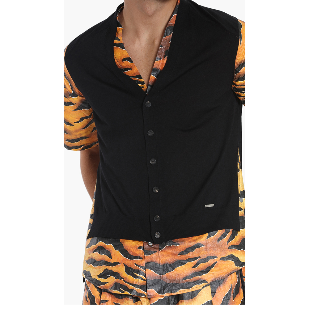 

Dsquared2 Black Tiger Print Sleeves Sweater