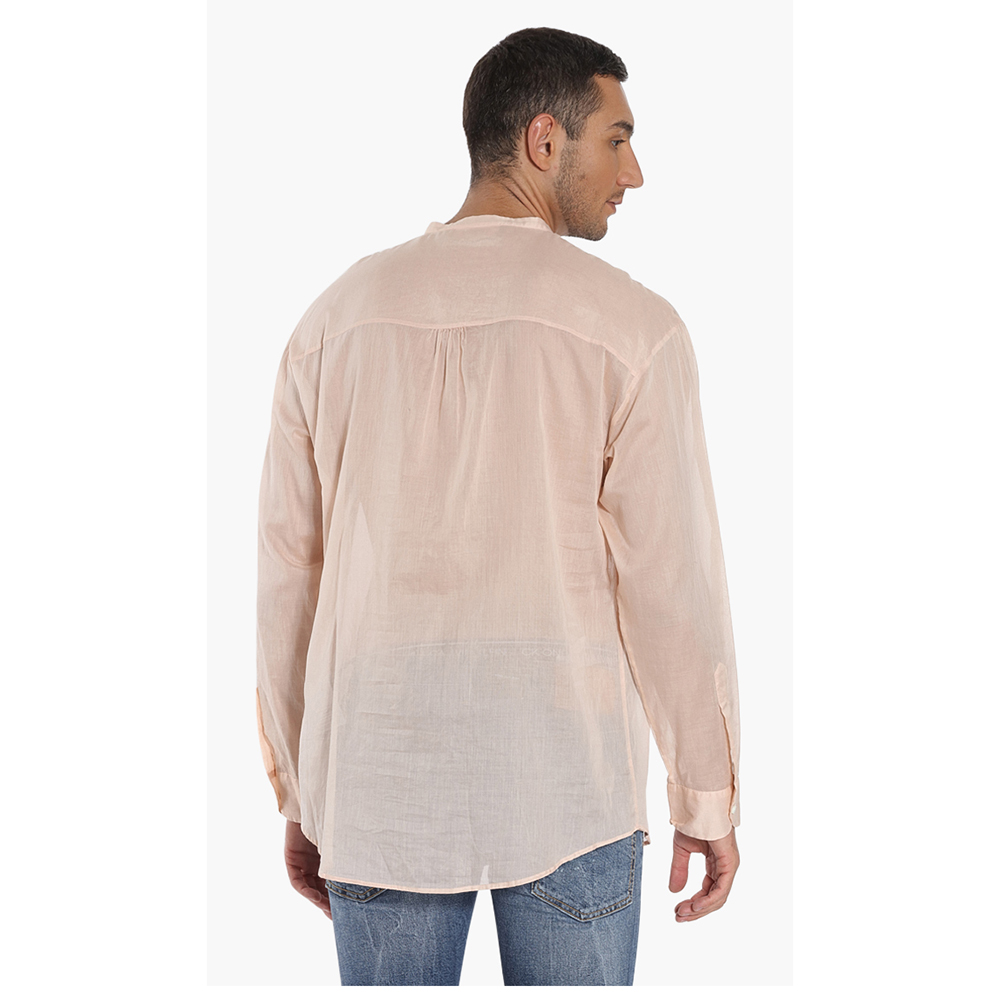 

Dsquared2 Pink Cotton Voile Dropped Military Shirt  (IT 50