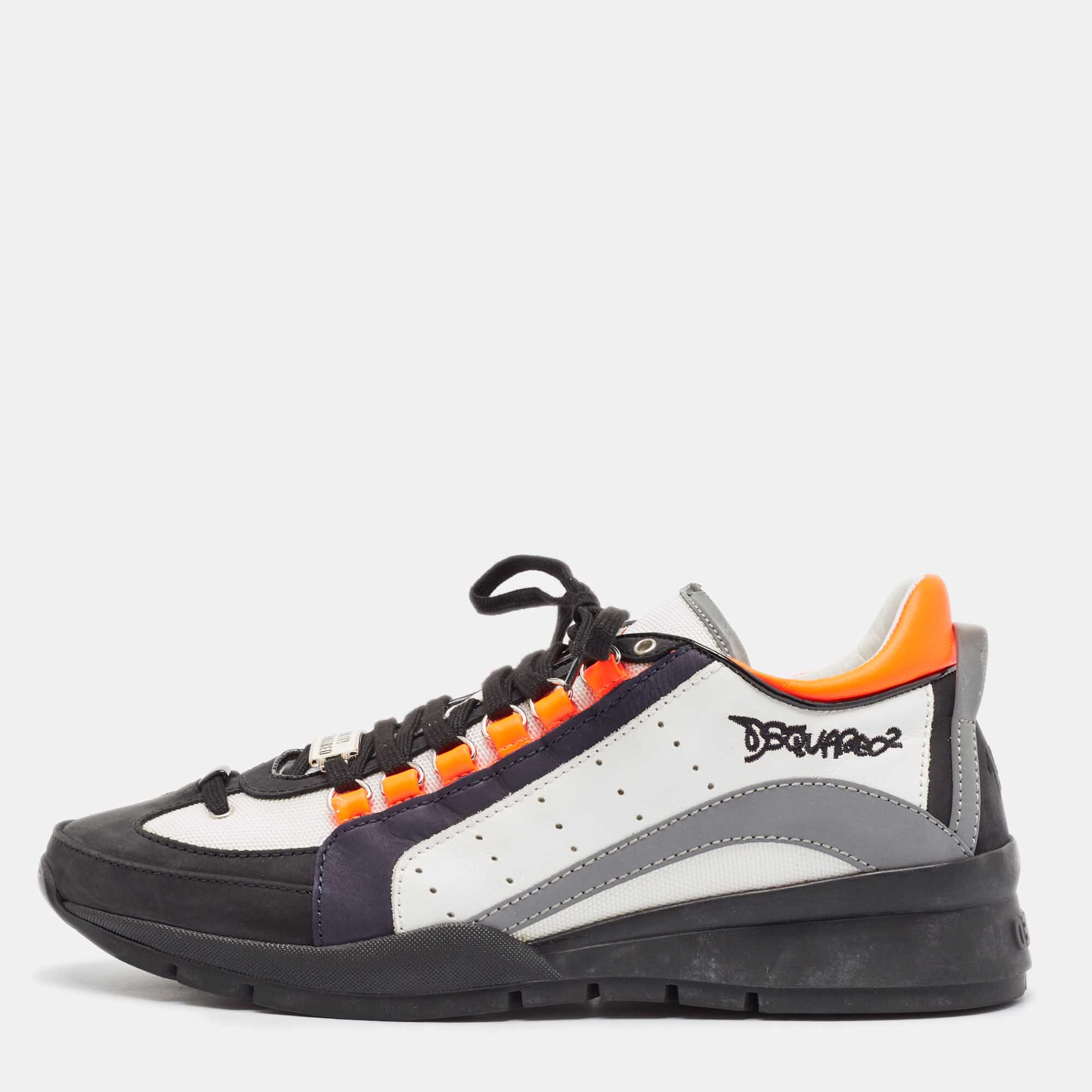 

Dsquared2 Multicolor Leather and Mesh Lace Up Sneakers