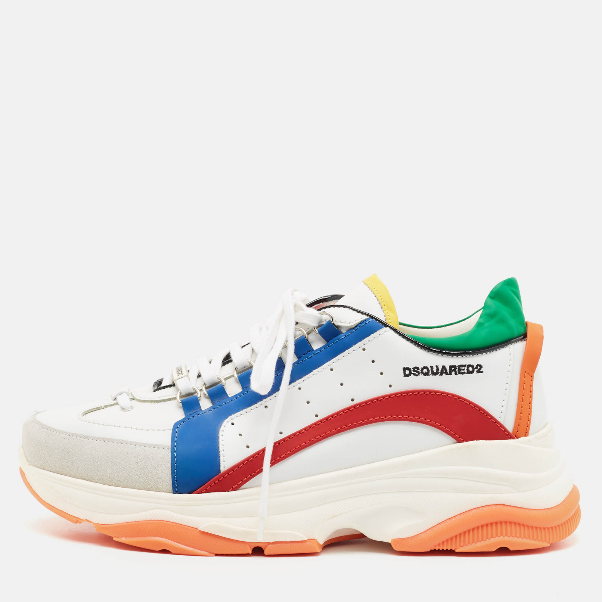 

Dsquared2 Bumpy 551 Size  Multicolor Leather and Suede Lace Up Sneakers