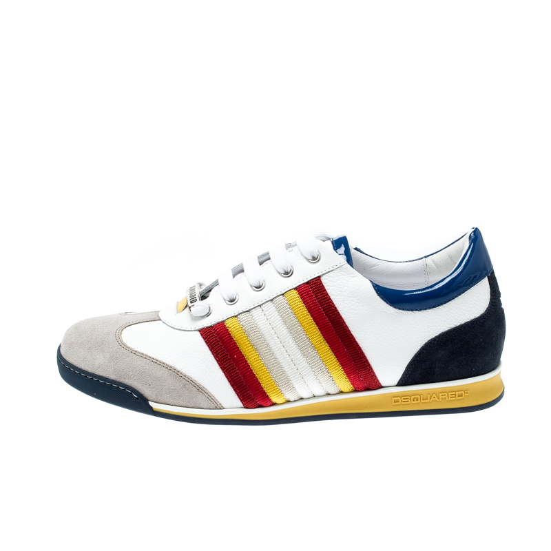 

Dsquared2 Multicolor Suede Leather And Fabric Lace Sneakers Size