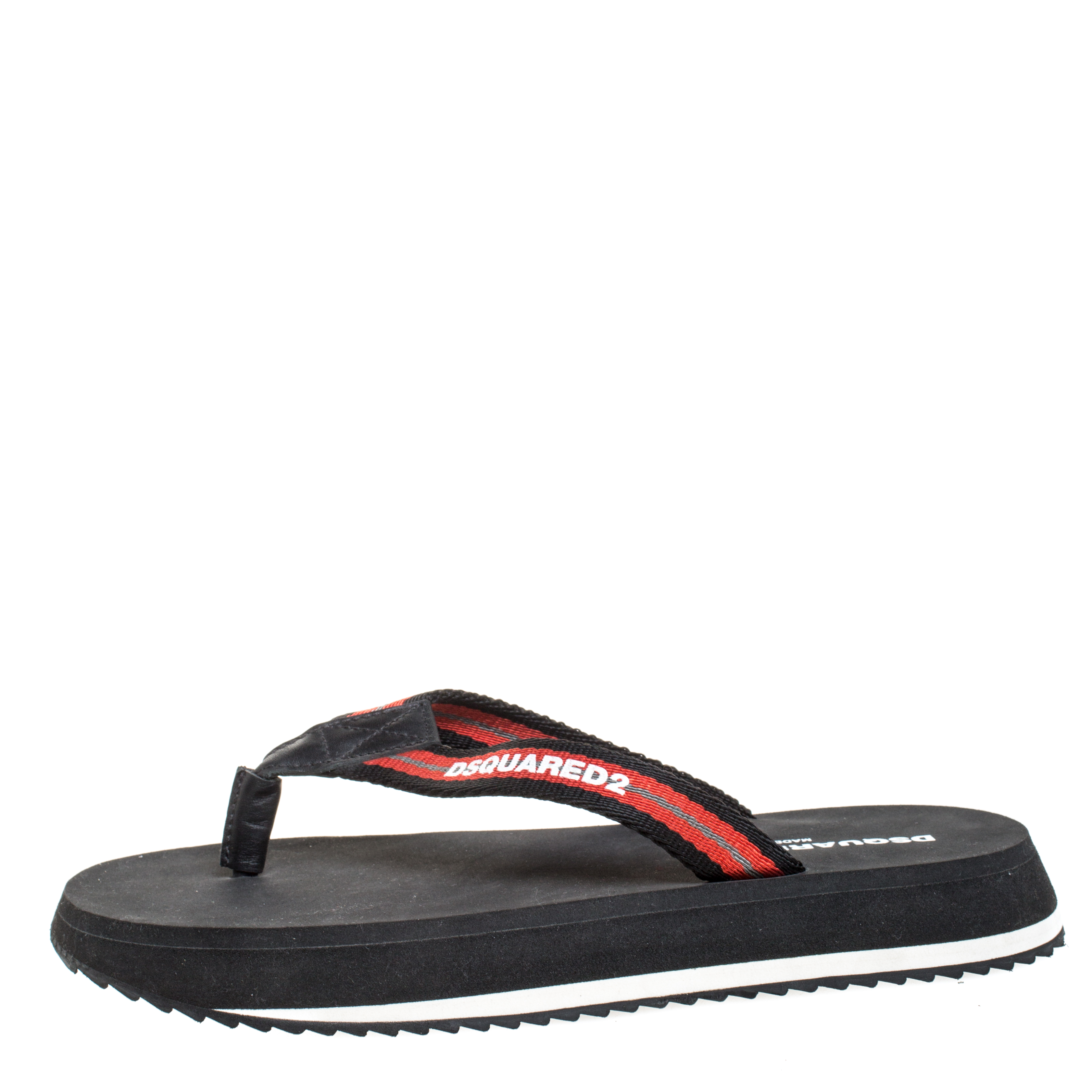 

Dsquared2 Black/Red Nylon Thong Flip Flop Sandals Size