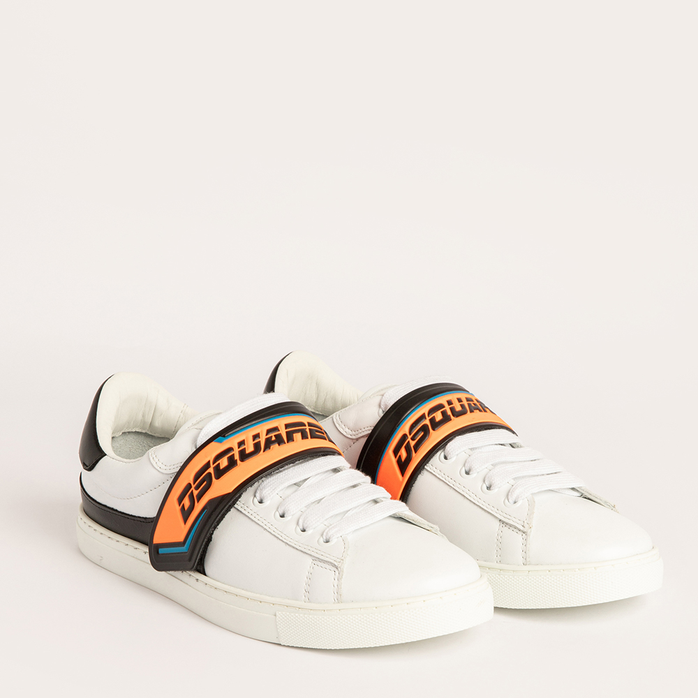 

Dsquared2 White Leather New Tennis Low Top Sneakers Size EU