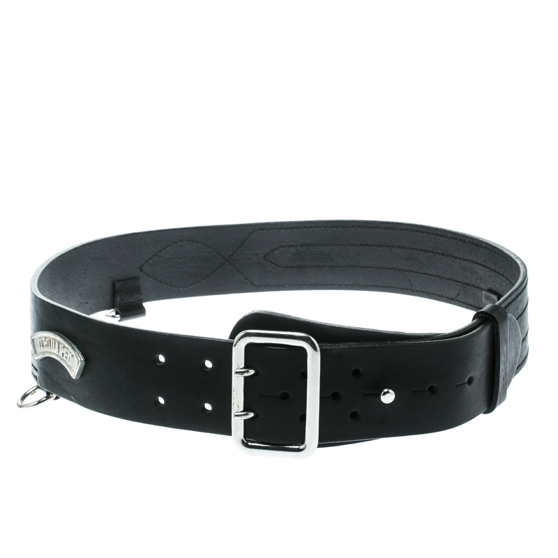 DSquared2 Black Leather Buckle Belt Size 100 CM