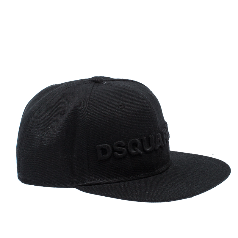 Pre-owned Dsquared2 Black Logo Embroidered Twill Baseball Cap ( One Size )