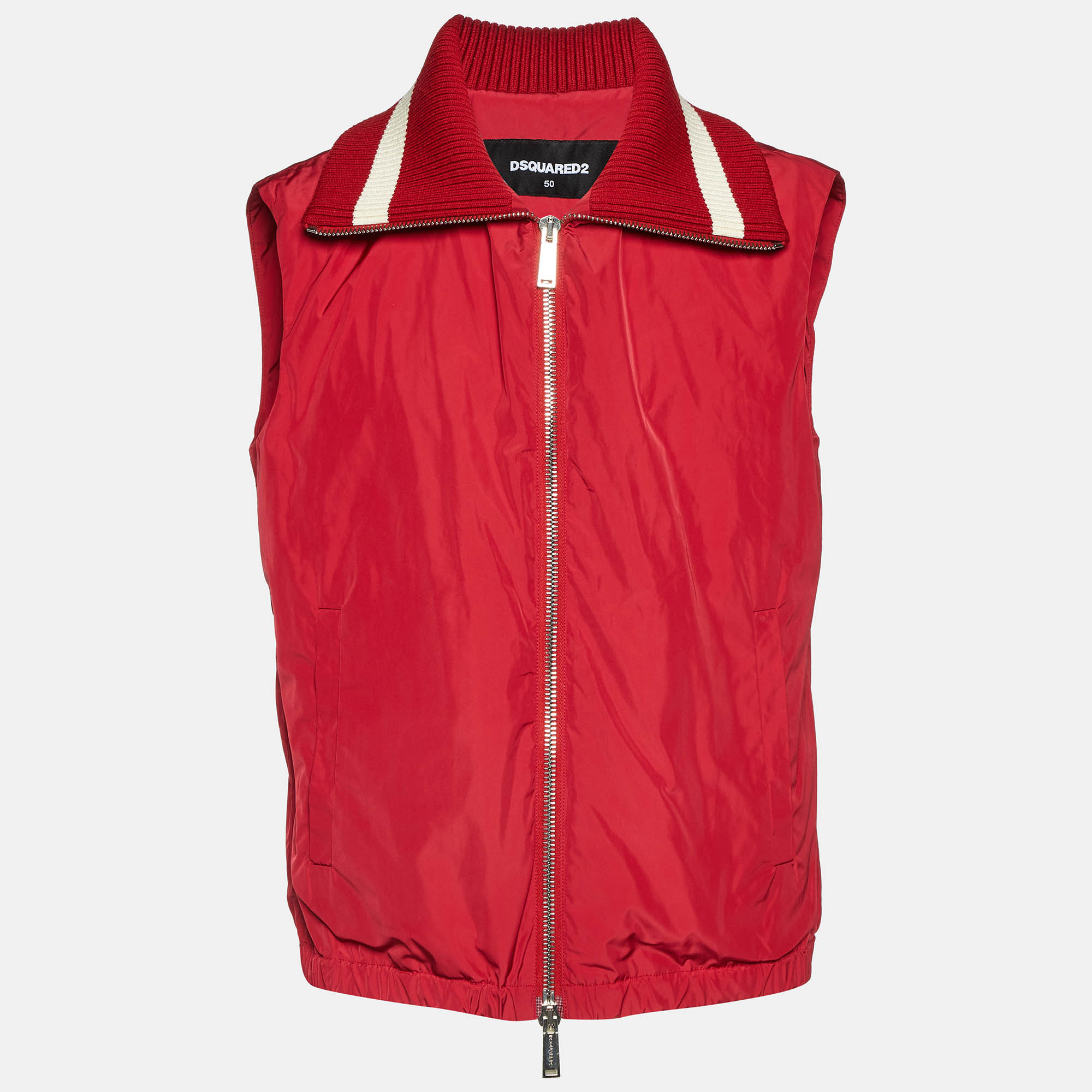 

Dsquared2 Red Zip Up Gilet L