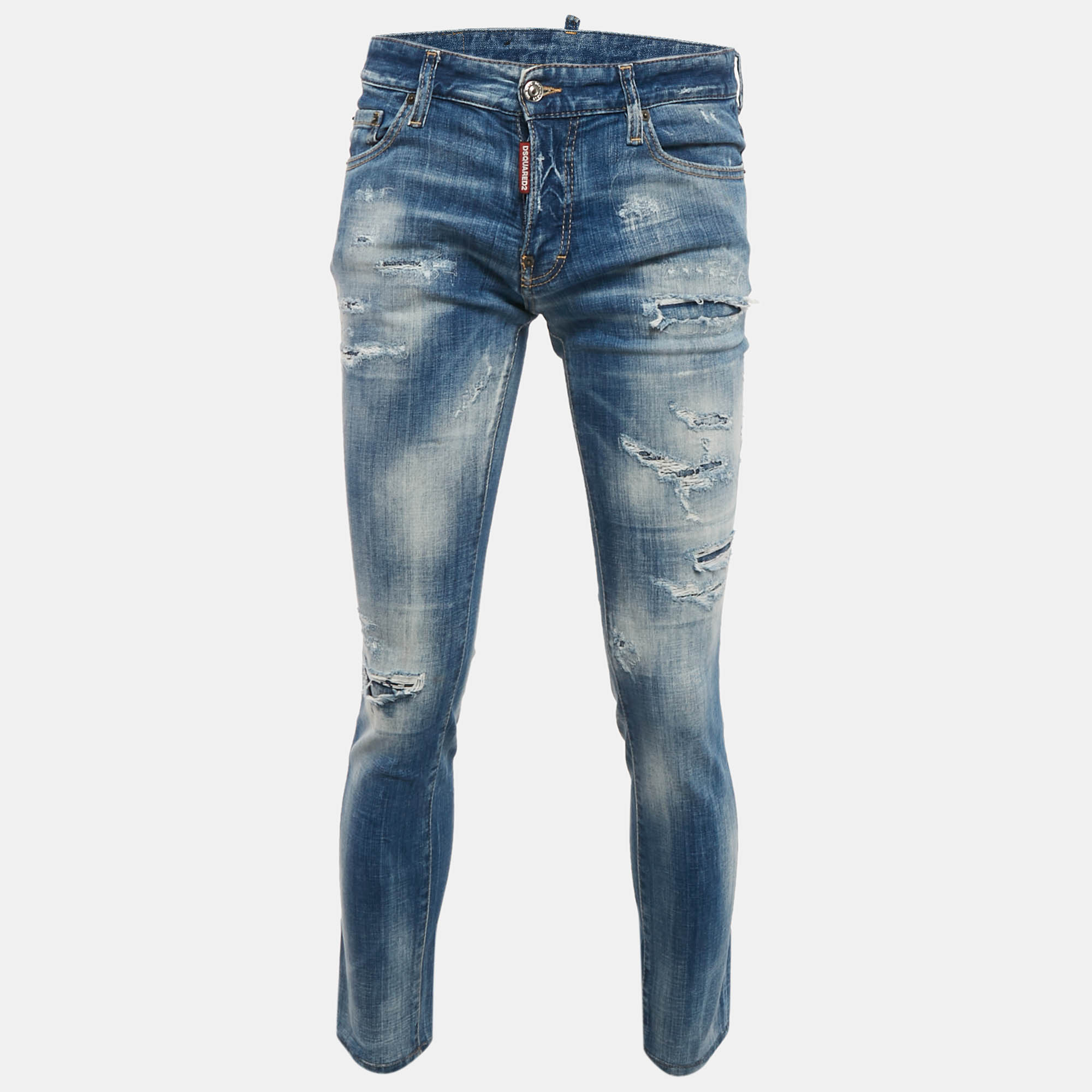 

Dsquared2 Blue Distressed Denim Jeans S Waist 33"