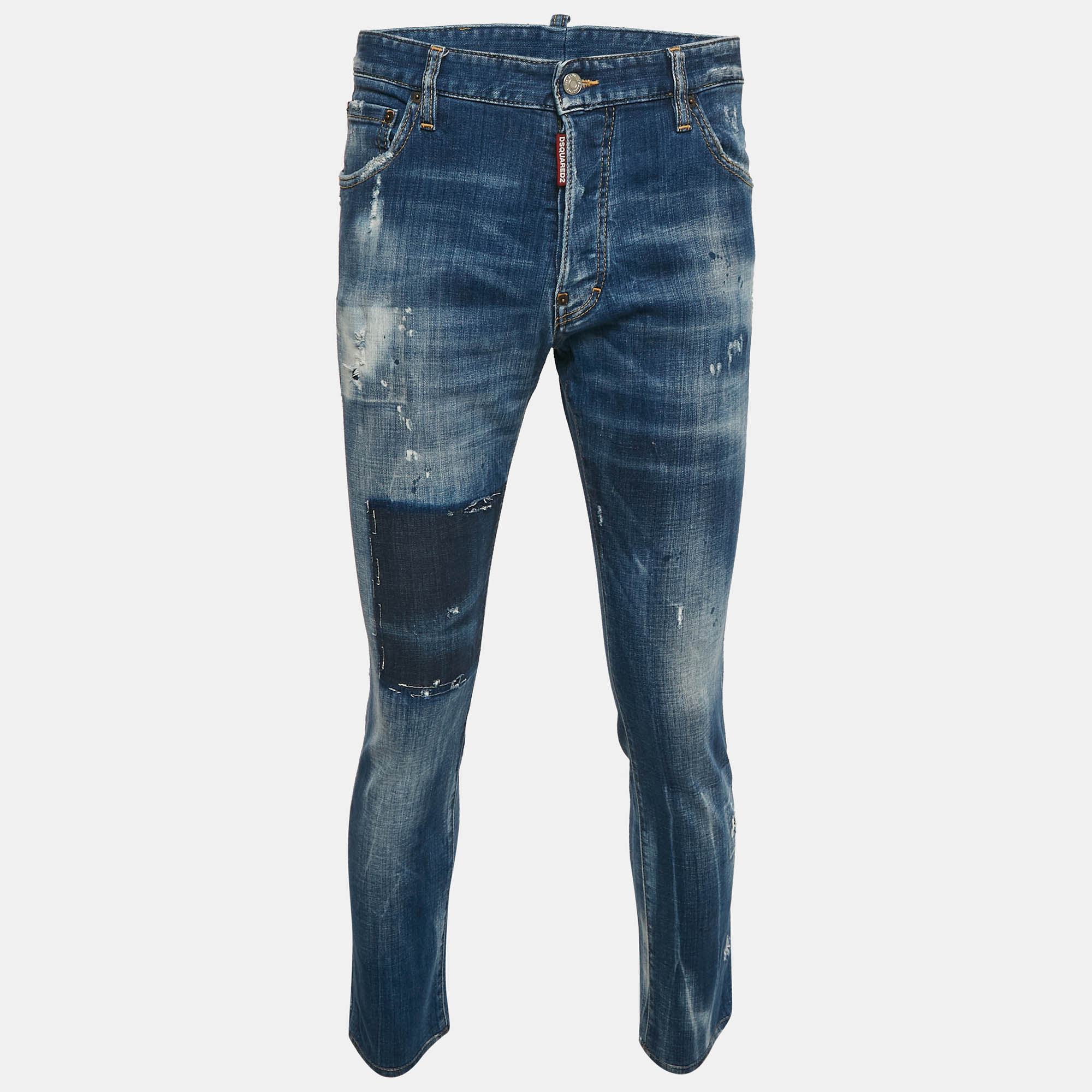 

Dsquared2 Blue Distressed Denim Cool Guy Jeans XL Waist 34"