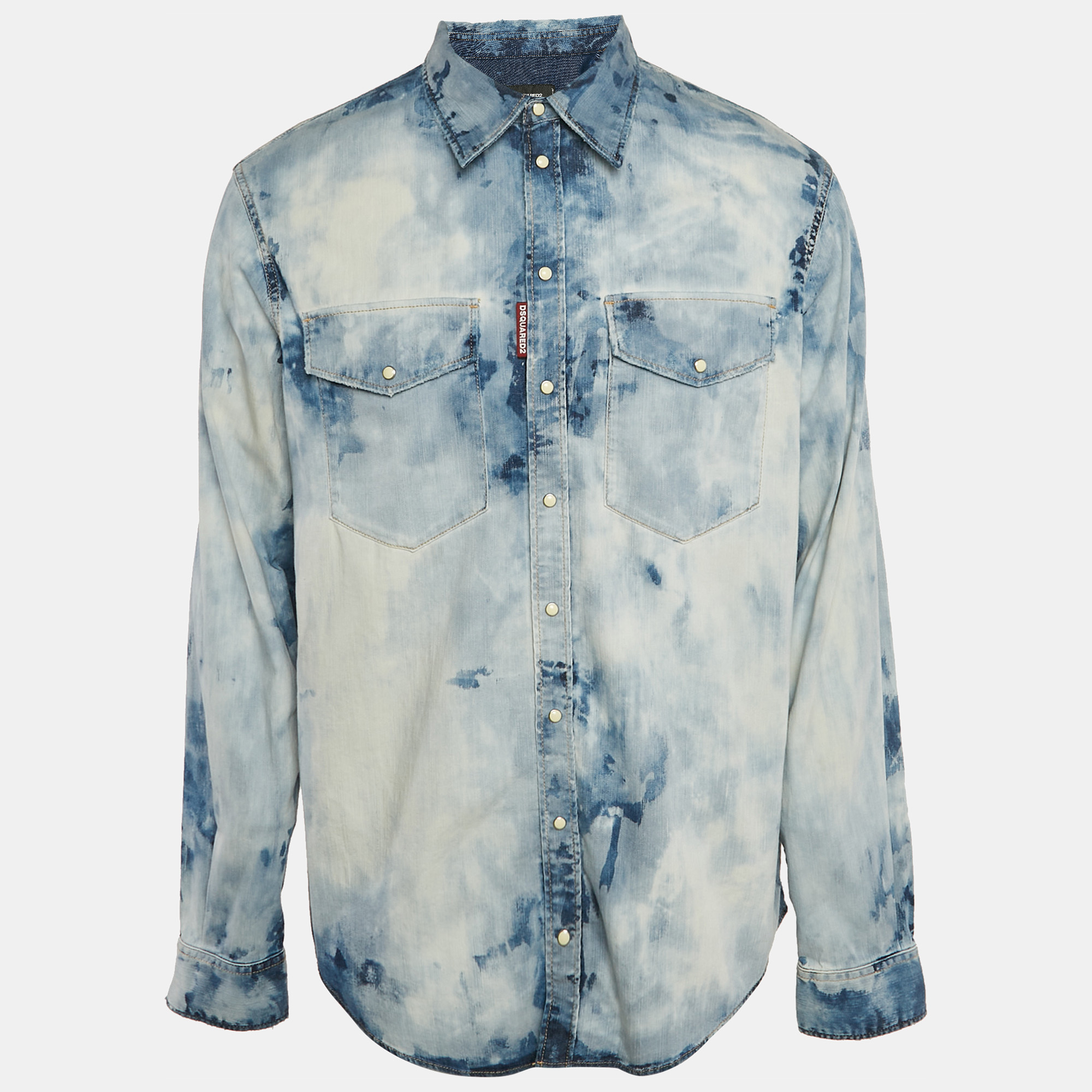 

Dsquared2 Blue Washed Denim Long Sleeve Shirt XL