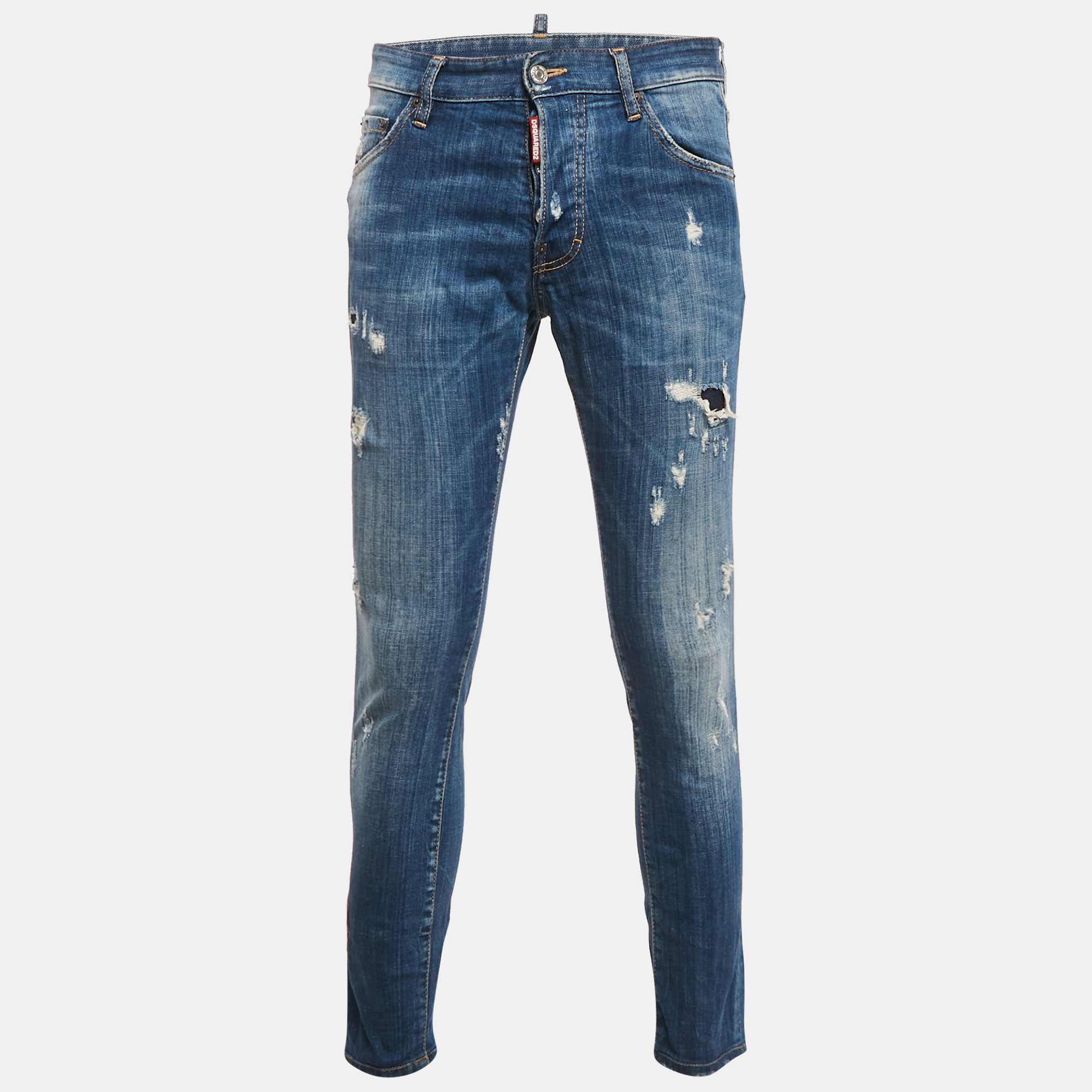 

Dsquared2 Blue Distressed Denim Cool Guy Jeans S Waist 30"