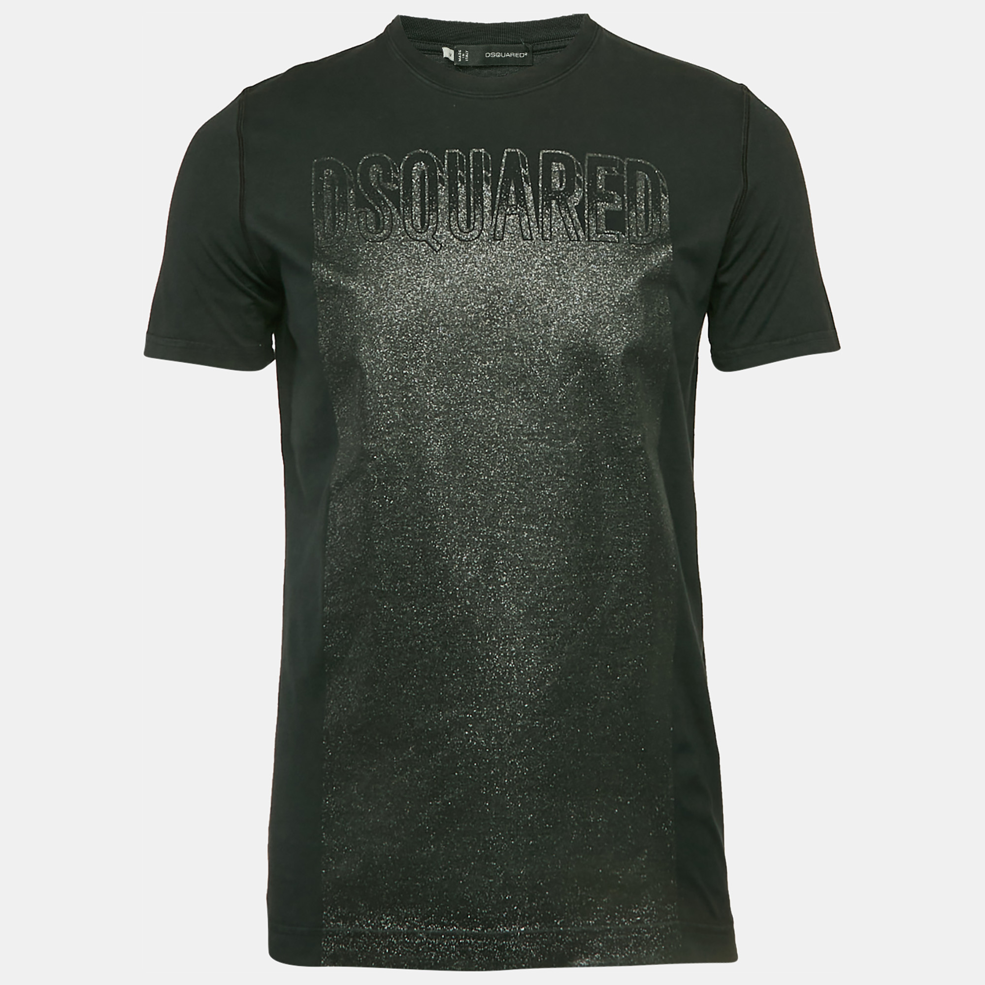 

Dsquared2 Black Glitter Print Jersey Crewneck T-Shirt M