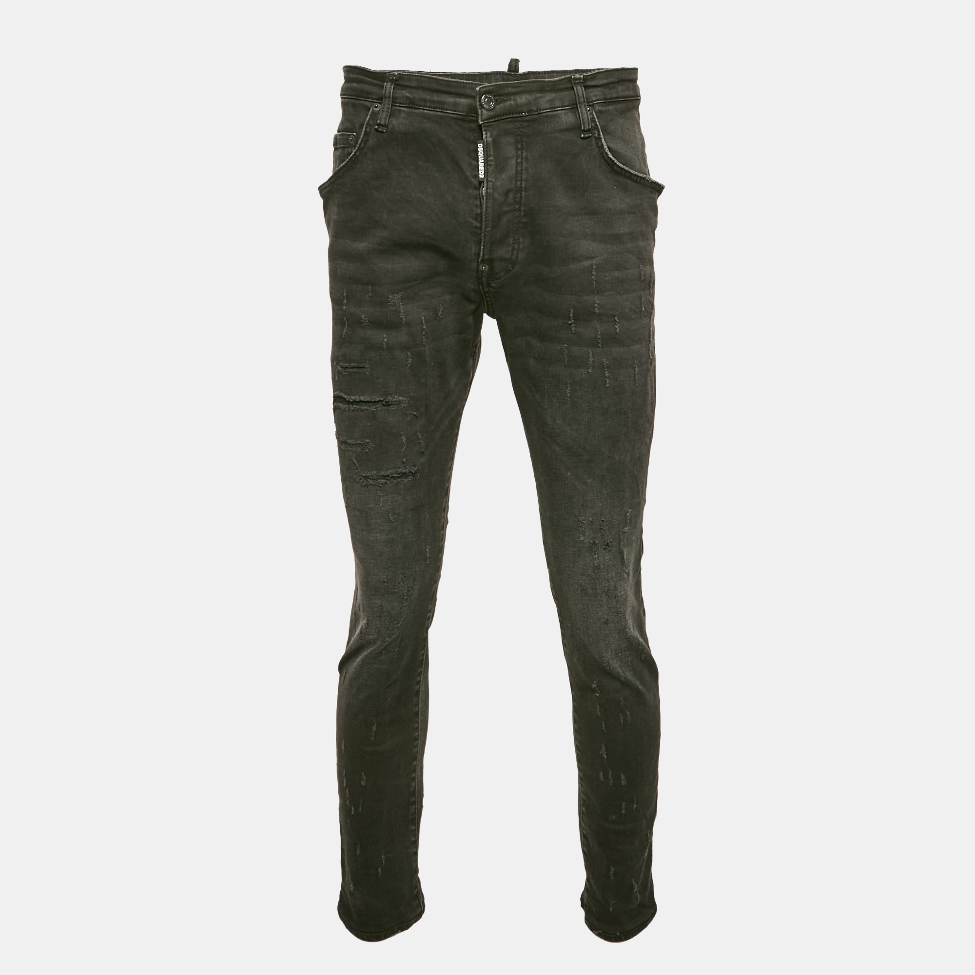 

Dsquared2 Black Distressed Denim Skater Jeans XL Waist 35"