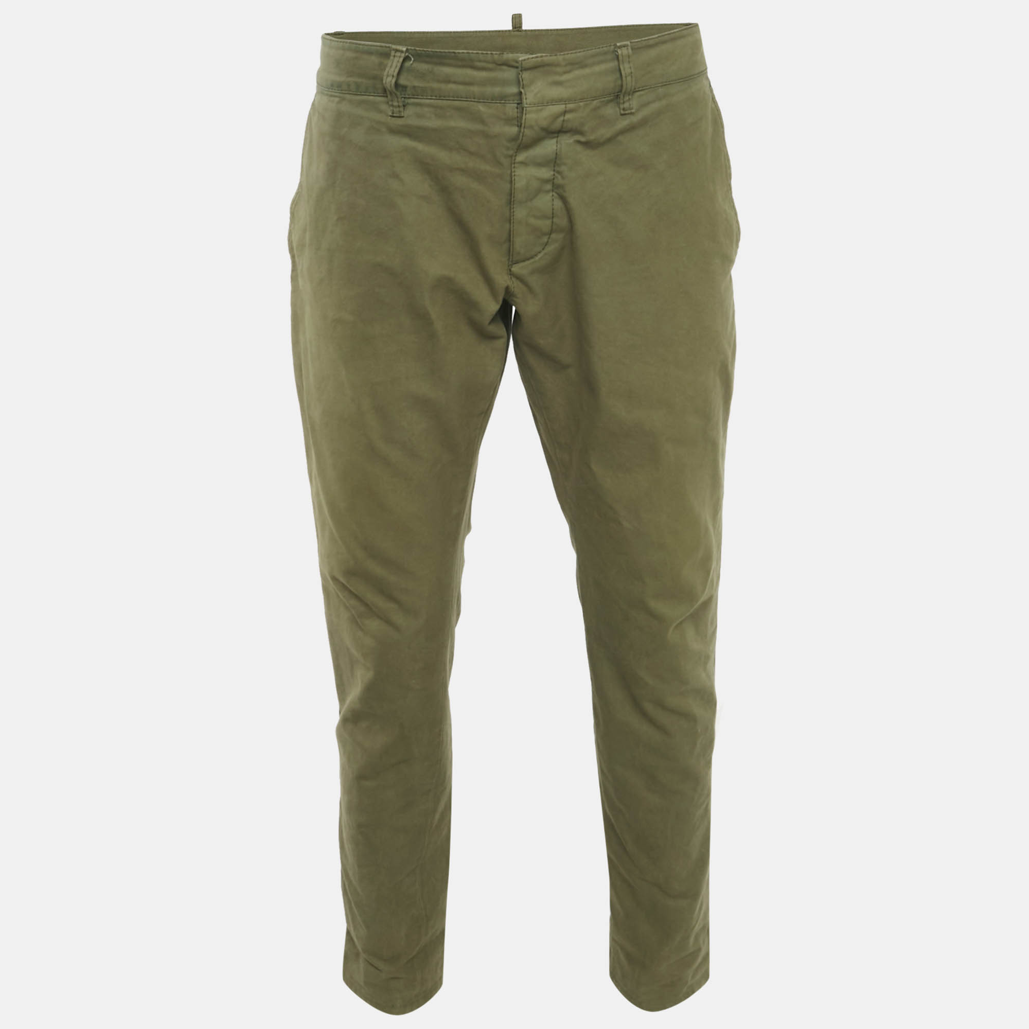 

Dsquared2 Green Cotton Regular Fit Trousers XL