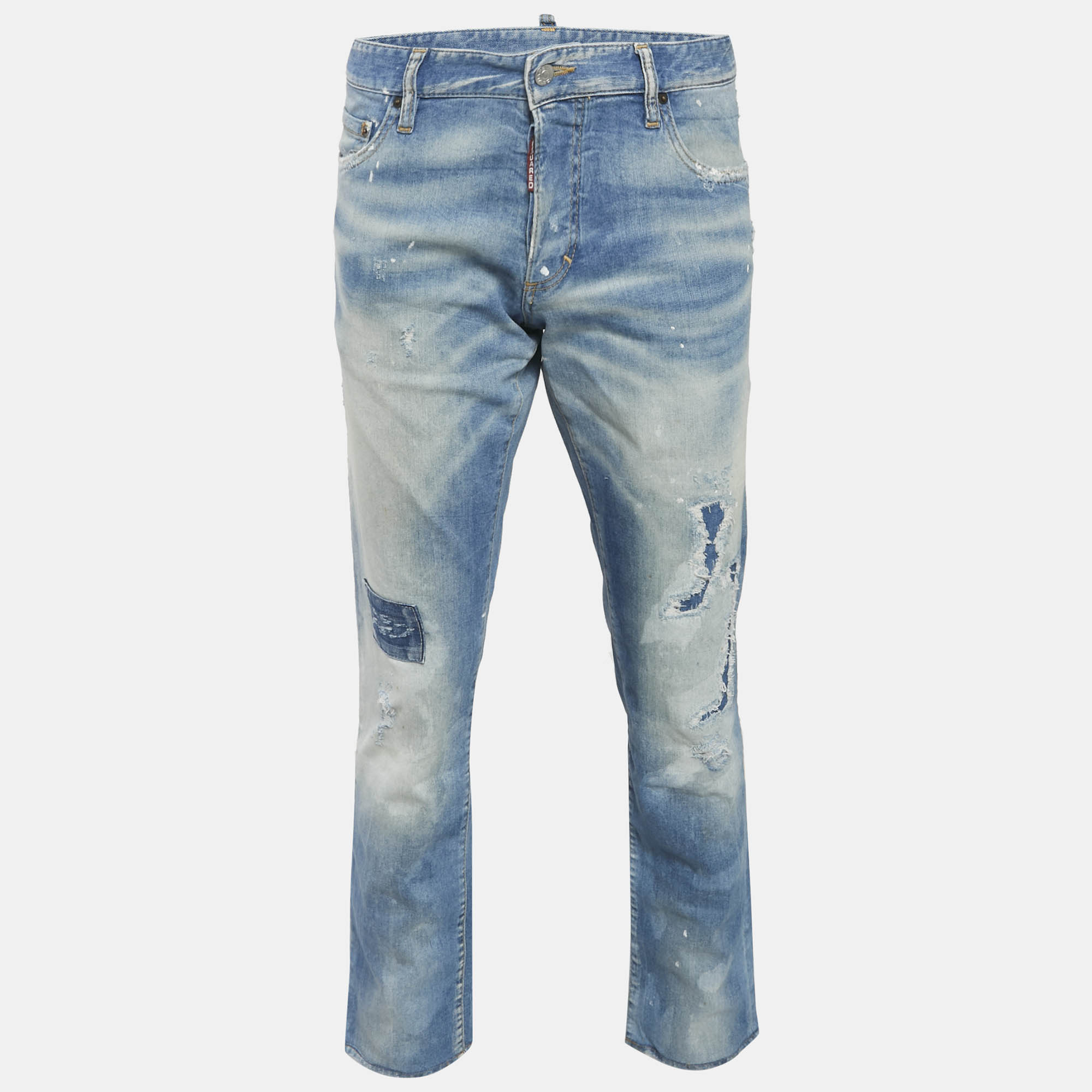 

Dsquared2 Blue Distressed Denim Jeans XXL Waist 38"