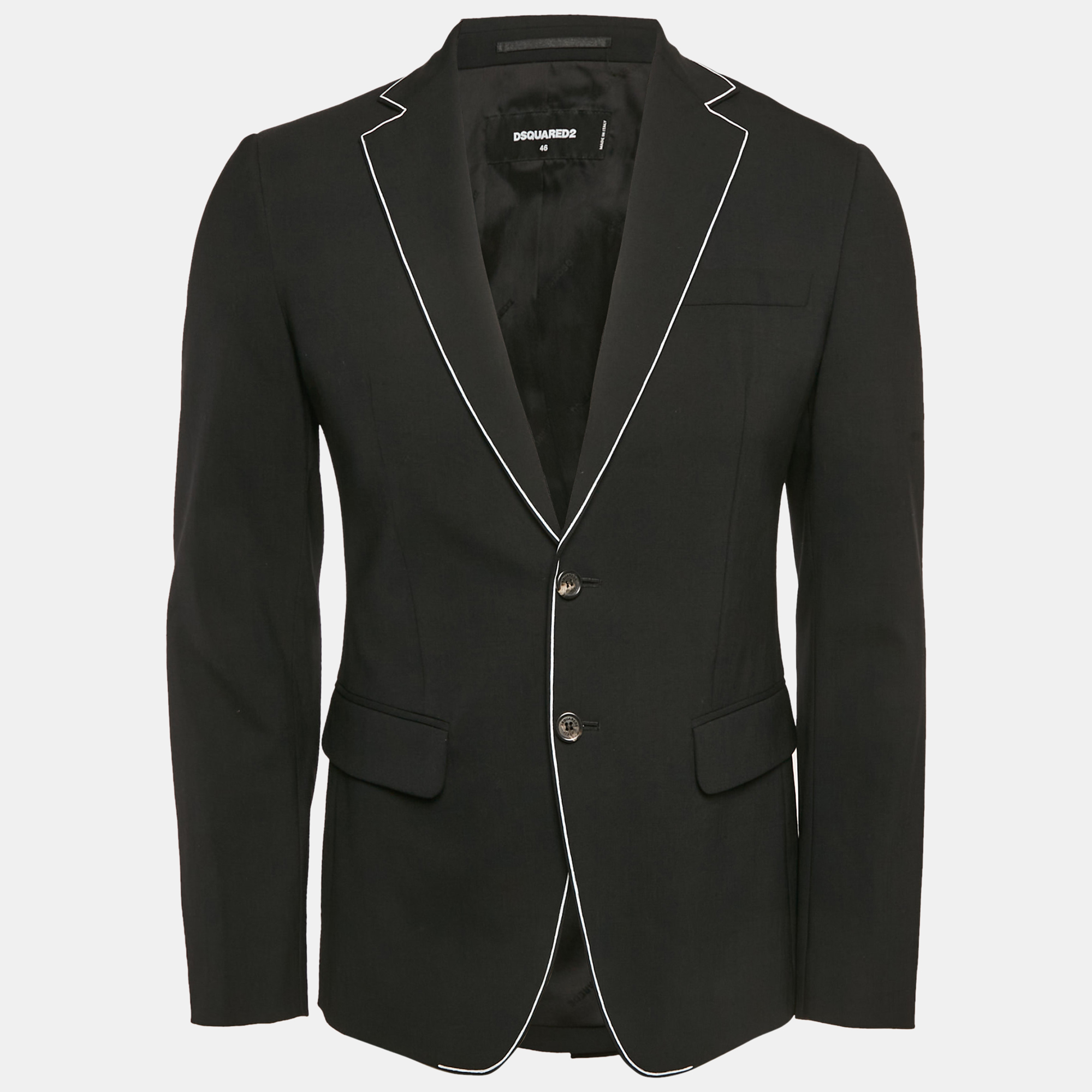 

Dsquared2 Black Wool Single Breasted Blazer S