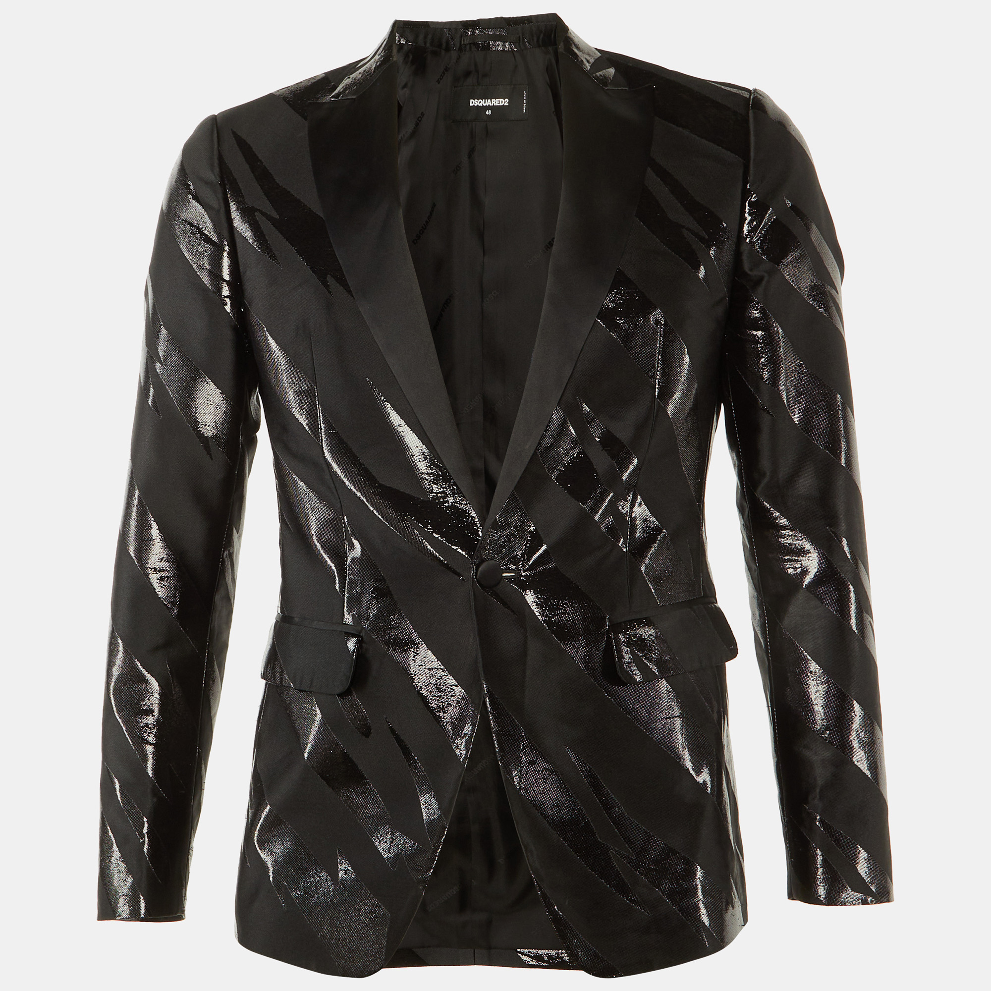 

Dsquared2 Black Lurex Silk Evening Jacket M