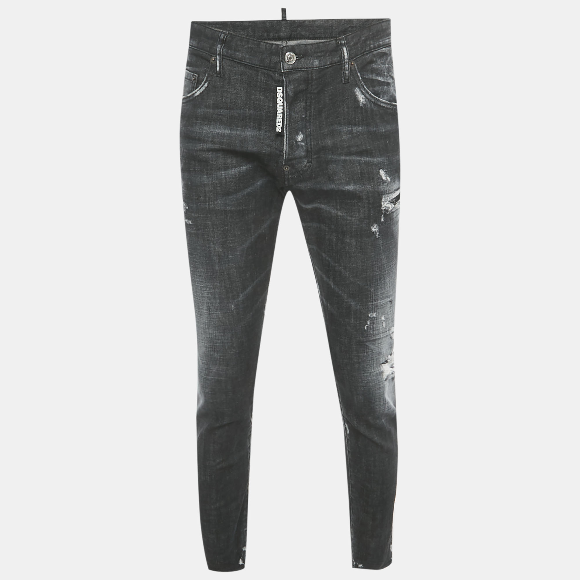 

Dsquared2 Black Distressed Denim Skater Jeans XL Waist 36"