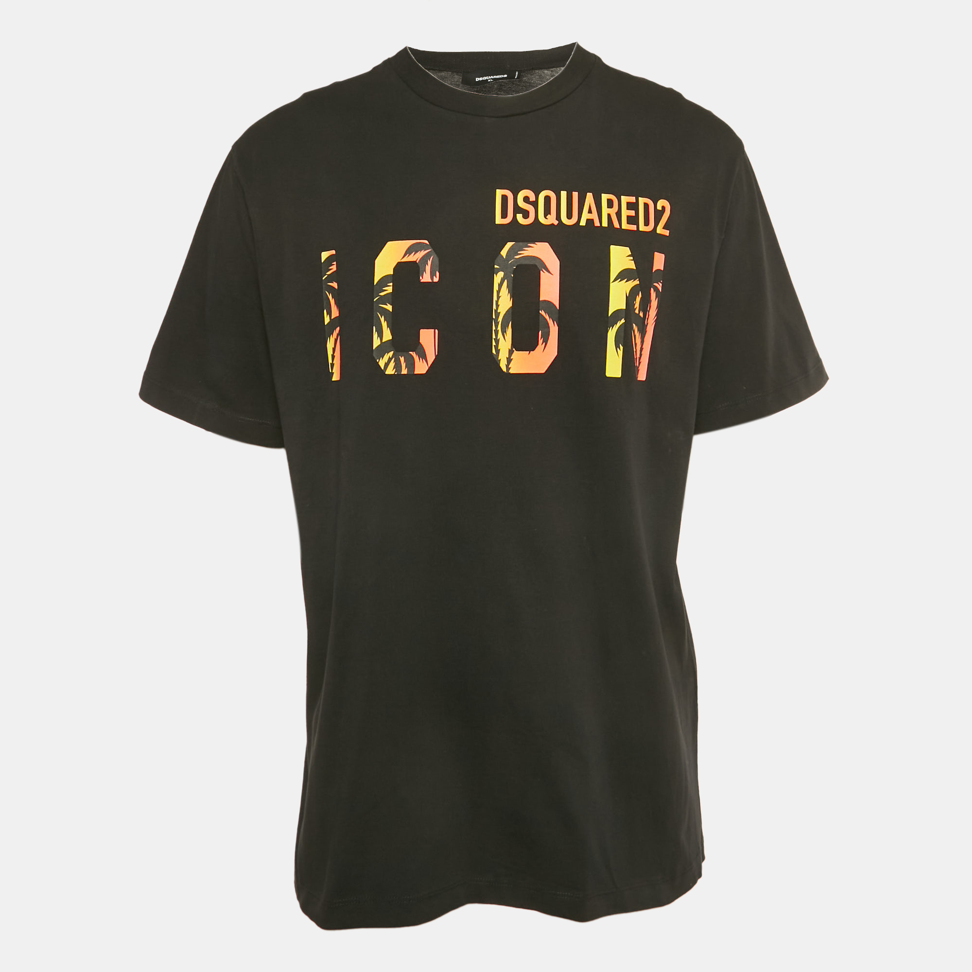 Pre-owned Dsquared2 Black Logo Print Jersey T-shirt Xl