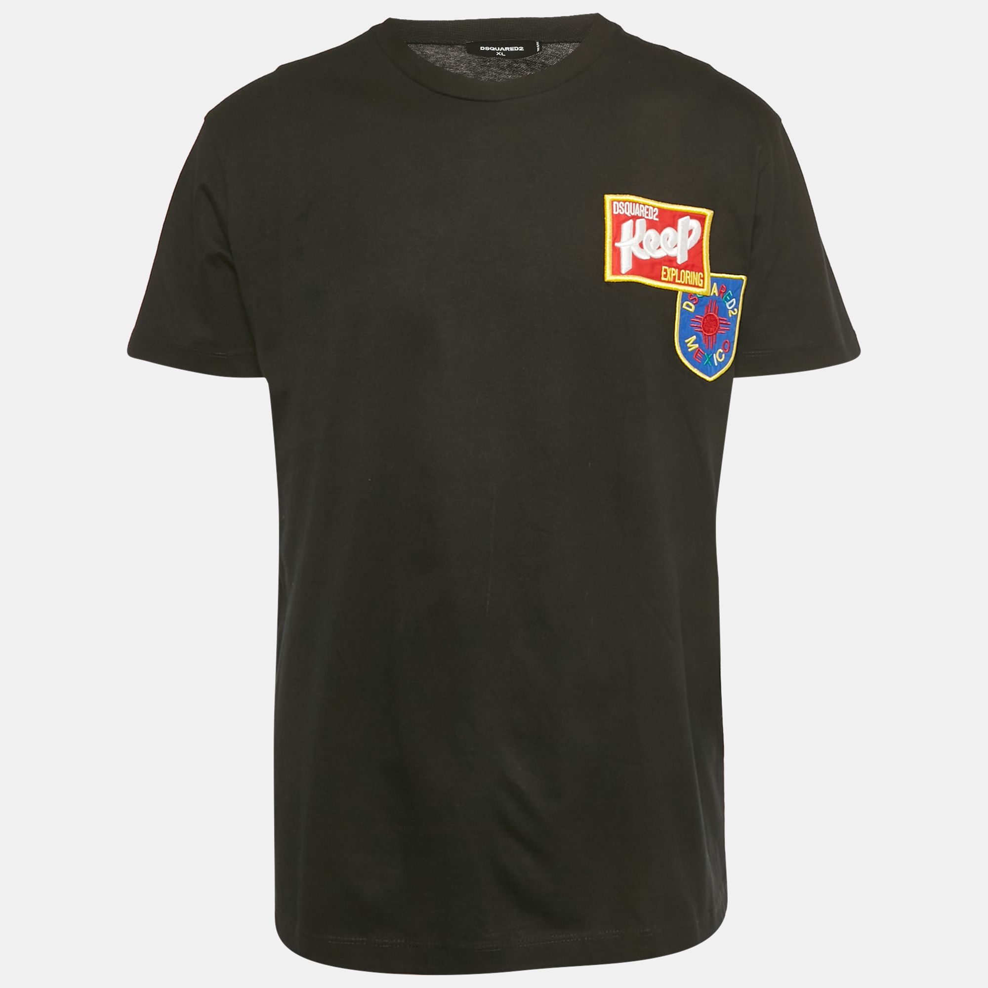 DSQUARED2 Pre-owned Black Mexico Embroidered Jersey T-shirt Xl