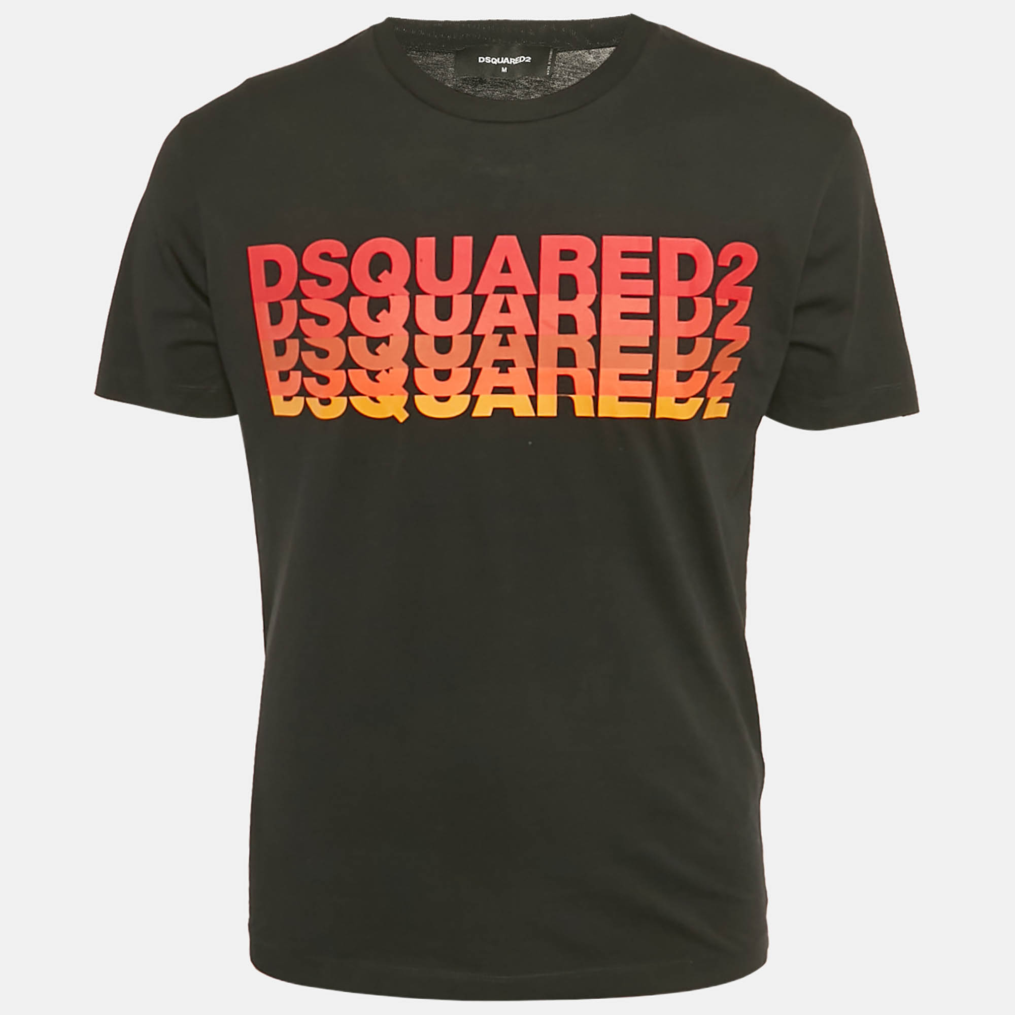 

Dsquared2 Black Logo Printed Cotton Knit Crew Neck T-Shirt M