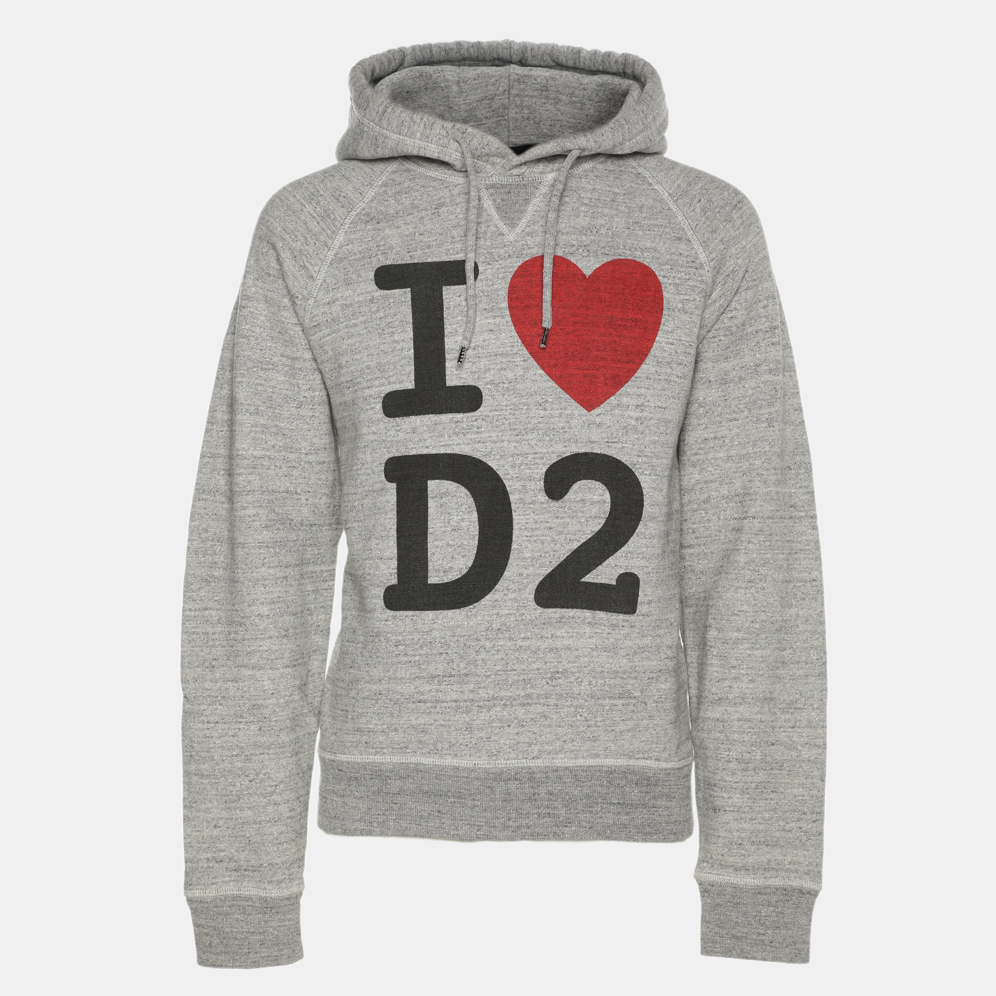 

DSQUARED2 Grey Graphic-Print Cotton Hoodie M