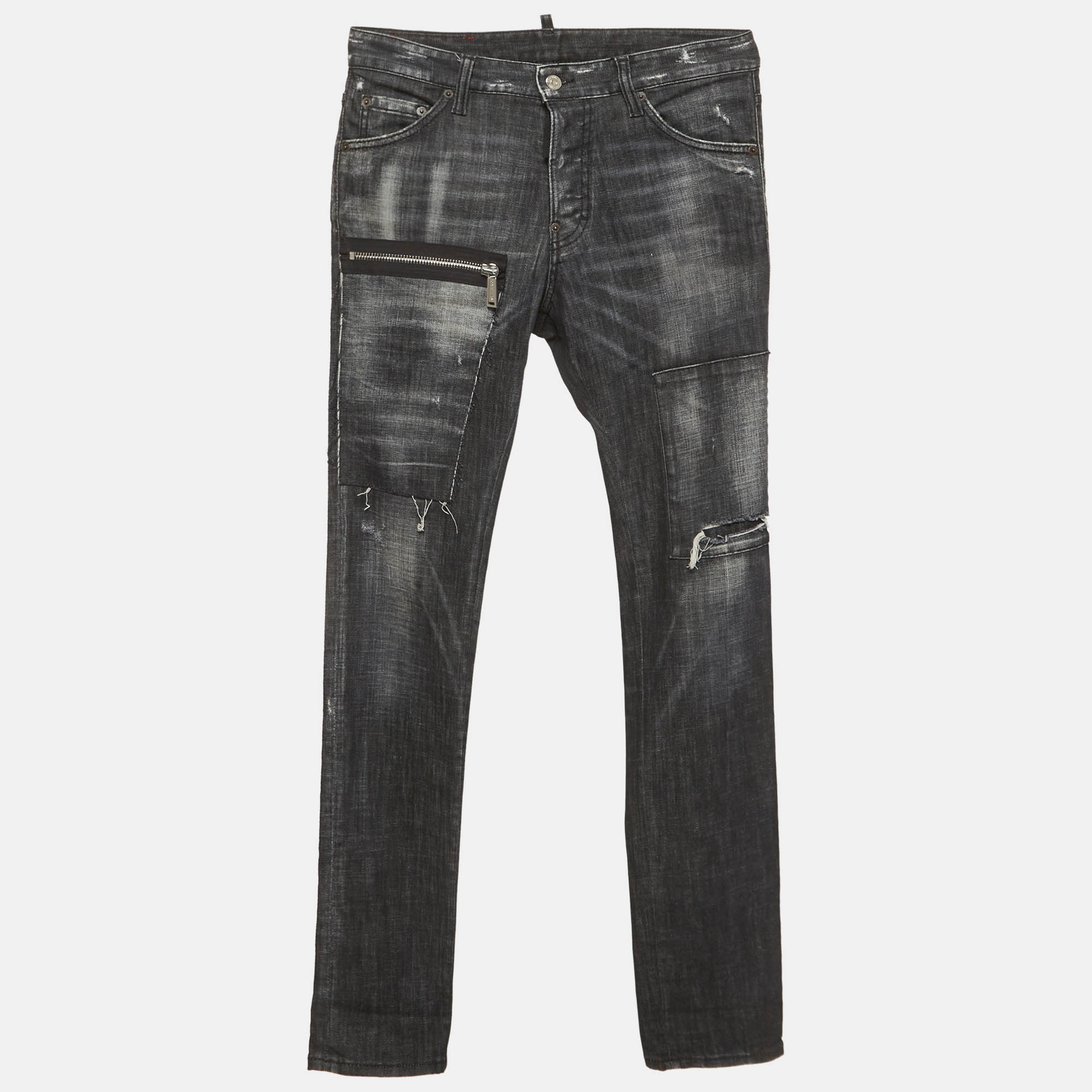 

Dsquared2 Grey Denim Distressed Slim Fit Jeans XL/Waist 31"