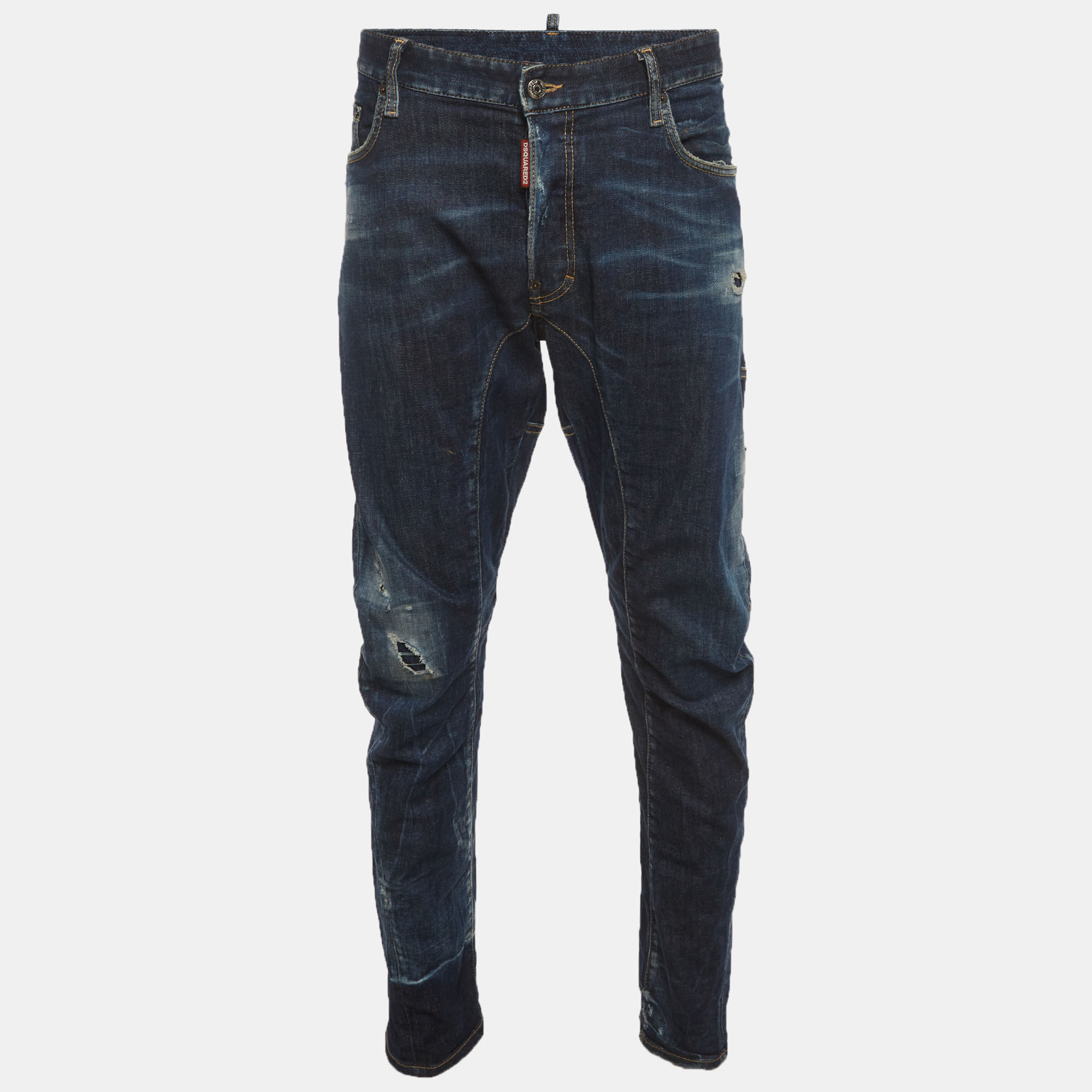 

Dsquared2 Blue Denim Slim Fit Distressed Jeans XXL/Waist 40"
