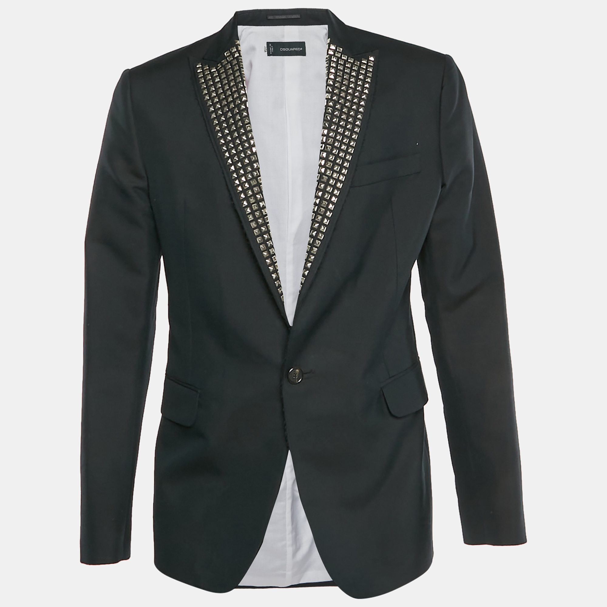 

Dsquared2 Black Gabardine Studded Blazer XL