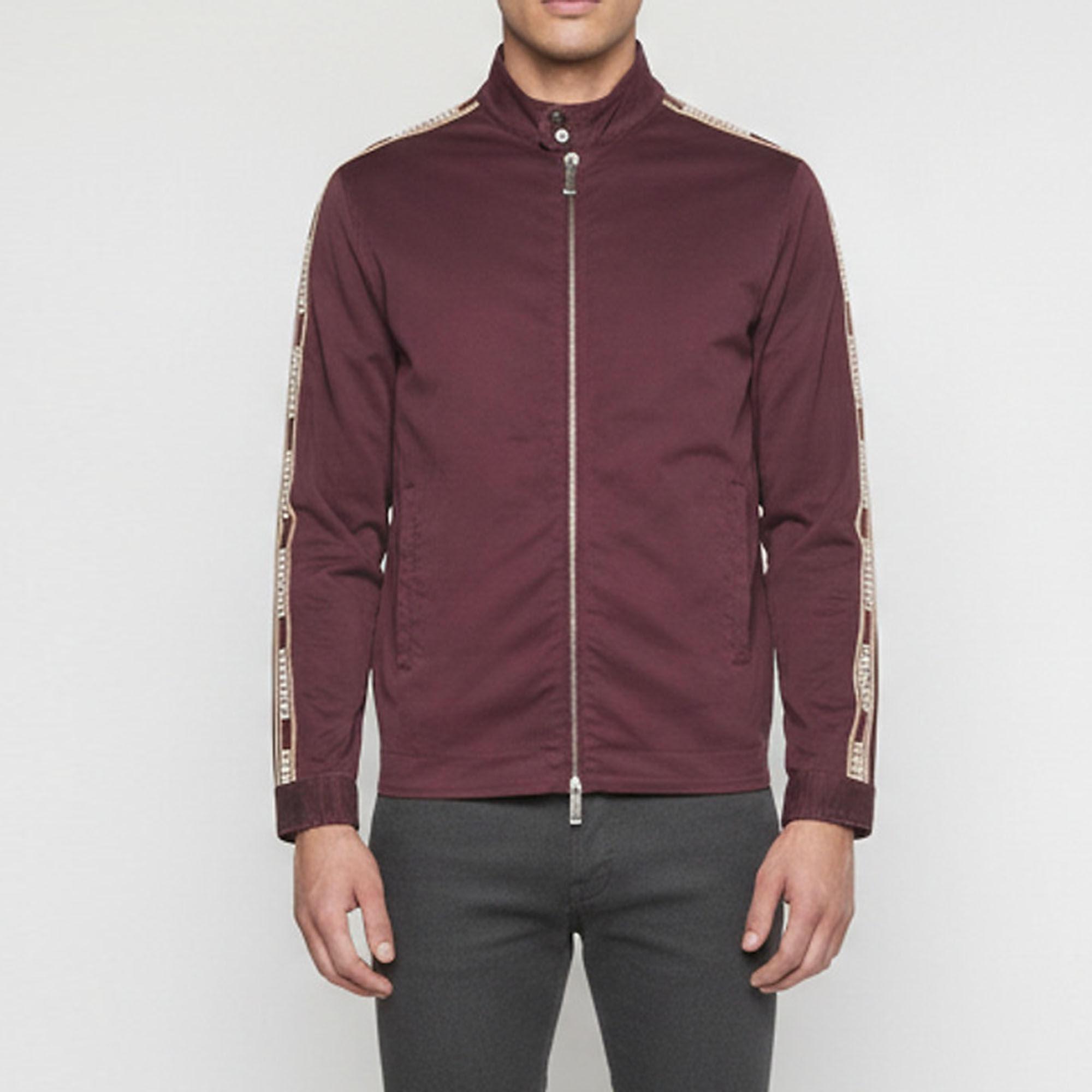 Dsquared2 Burgundy Denim Barracuda Bomber Jacket L