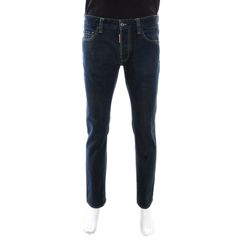 Pre Owned DSquared2 Indigo Dark Wash Denim Tapered Jeans M