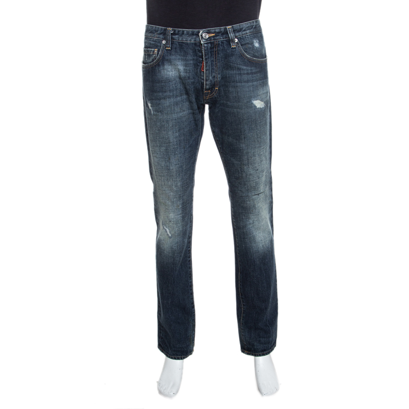 Pre Owned Dsquared2 Blue Medium Wash Denim Jeans M
