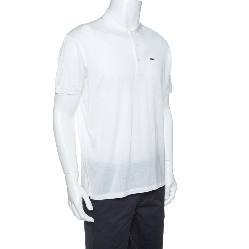 

Dsquared2 White Cotton New Chic Dan Fit Polo T-Shirt