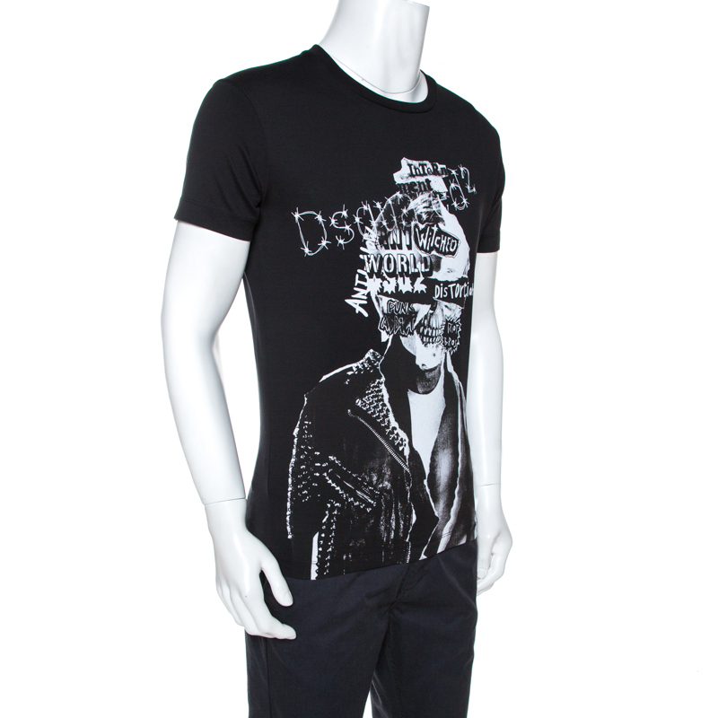 

Dsquared2 Black Graphic Print Cotton Chic Dan Fit T-Shirt