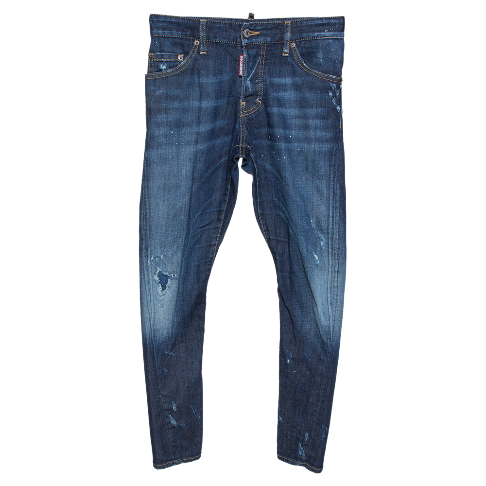 Dsquared2 Indigo Distressed Light Wash Denim Sexy Twist Jeans XS