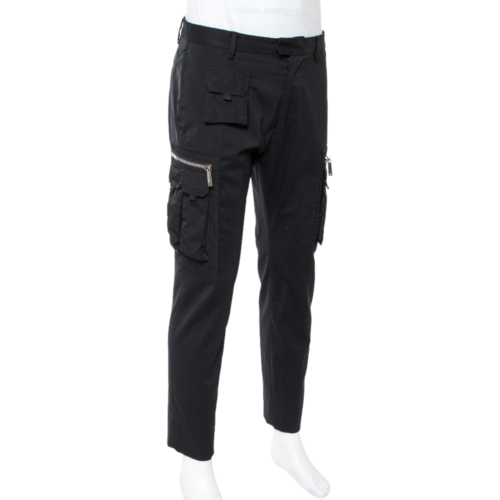 

Dsquared2 Black Wool Cargo Trousers