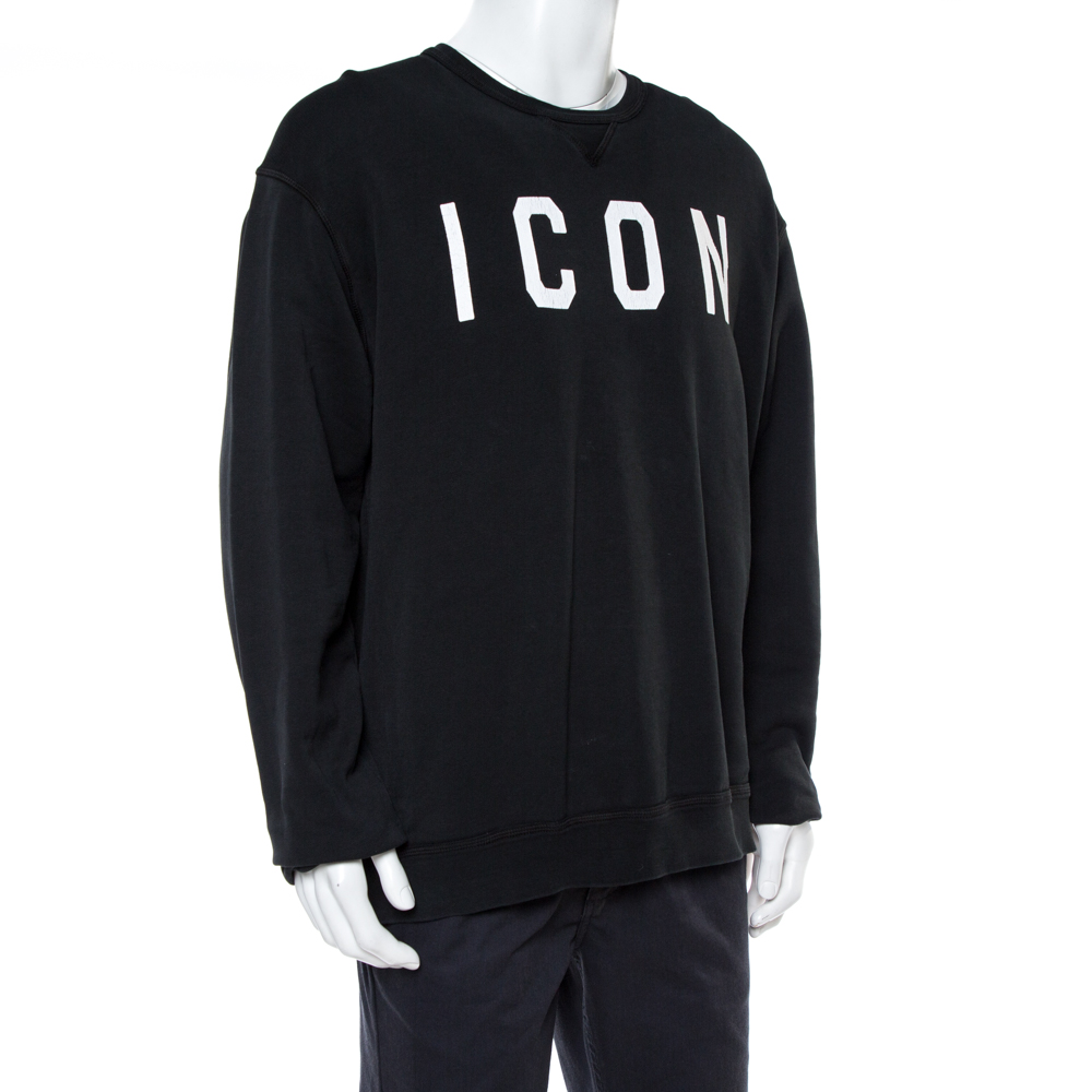 

Dsquared2 Black Icon Print Cotton Cool Fit Sweatshirt