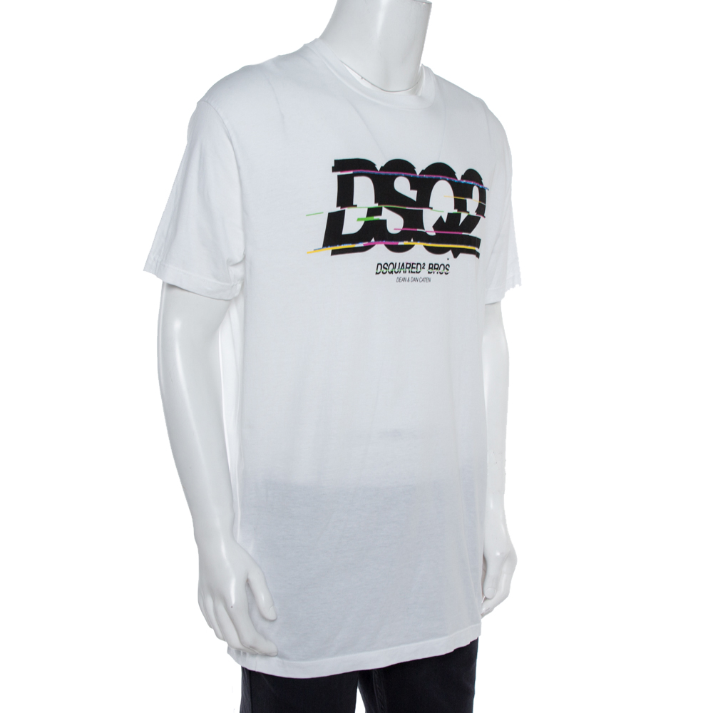 

Dsquared2 White Cotton Logo Print T-Shirt