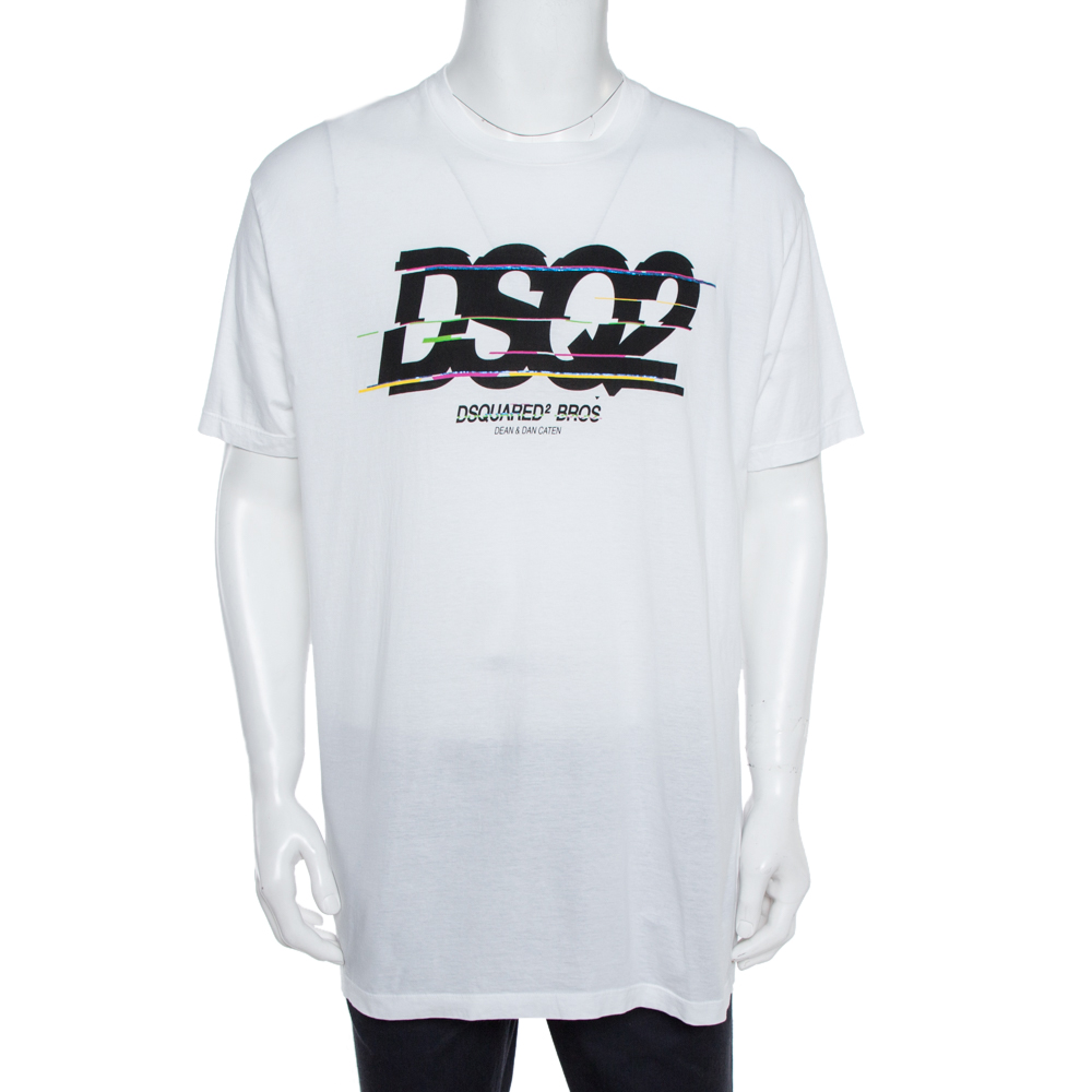 Dsquared2 White Men Caten T-shirt Crew Neck Cotton Short Sleeves S M L XL XXL