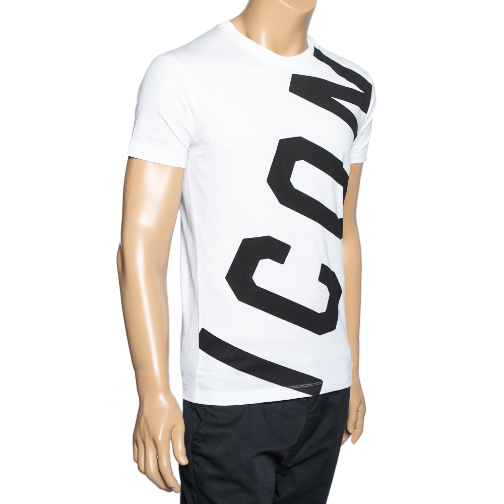 

Dsquared2 White Icon Print Cotton Chic Dan Fit T-Shirt