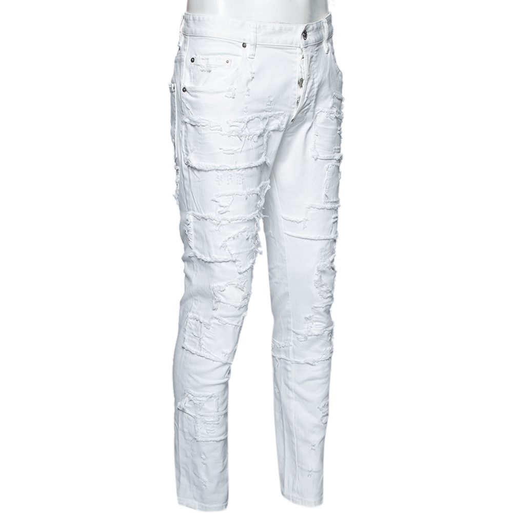 

Dsquared2 White Distressed Denim Jeans