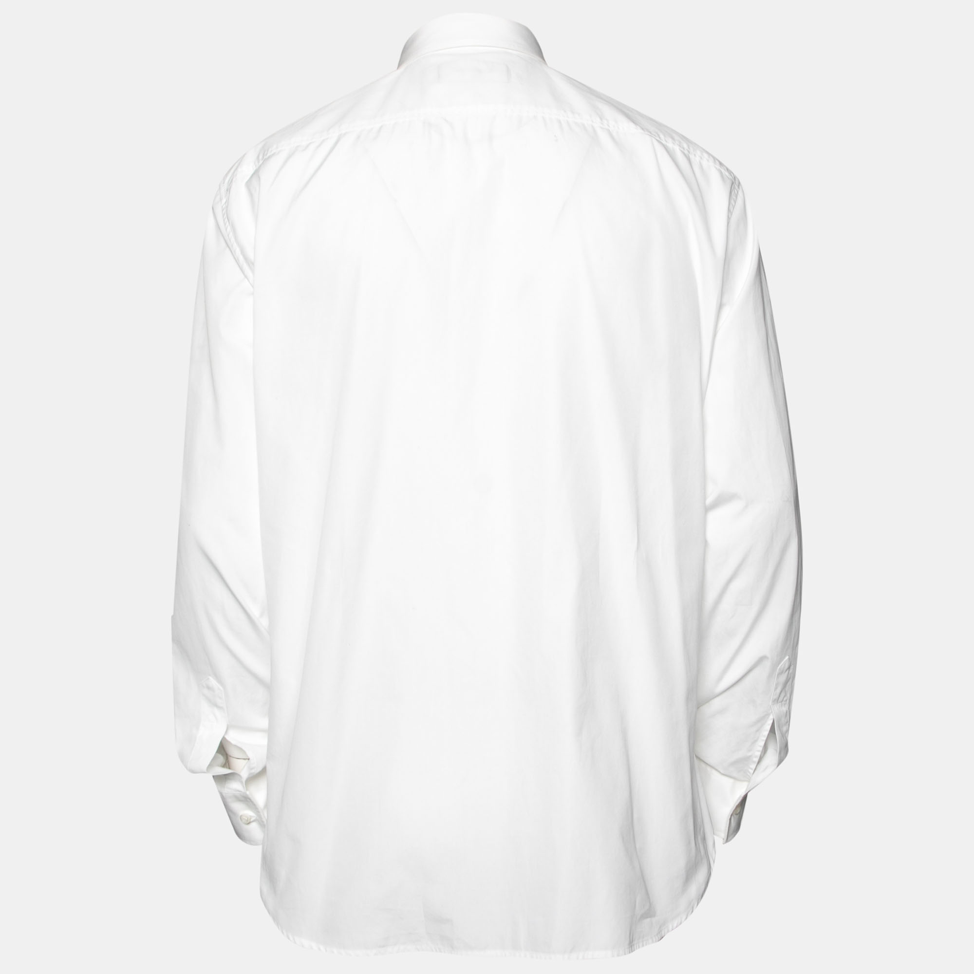 

Dsquared2 White Cotton Zip Detail Button Front Shirt