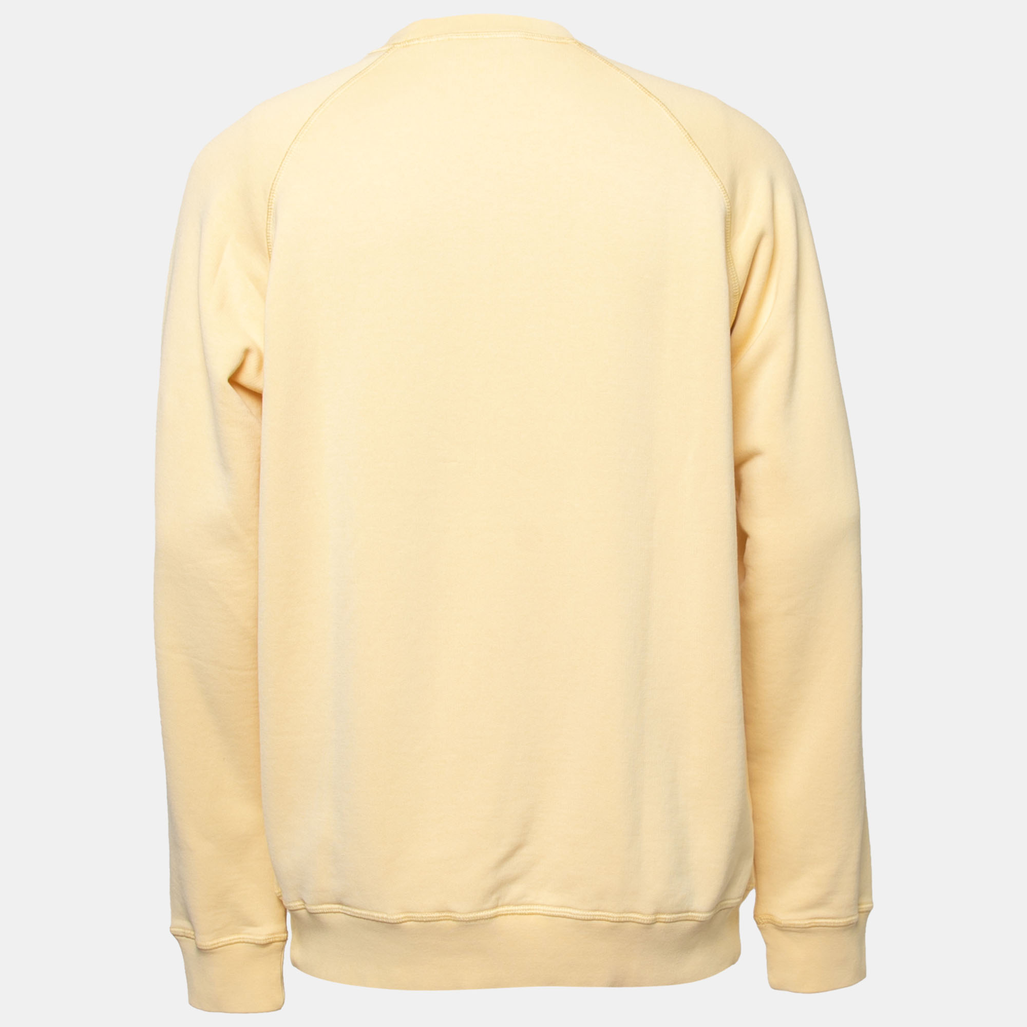 

Dsquared2 Yellow Lumberjack Printed Cotton Crewneck Sweatshirt