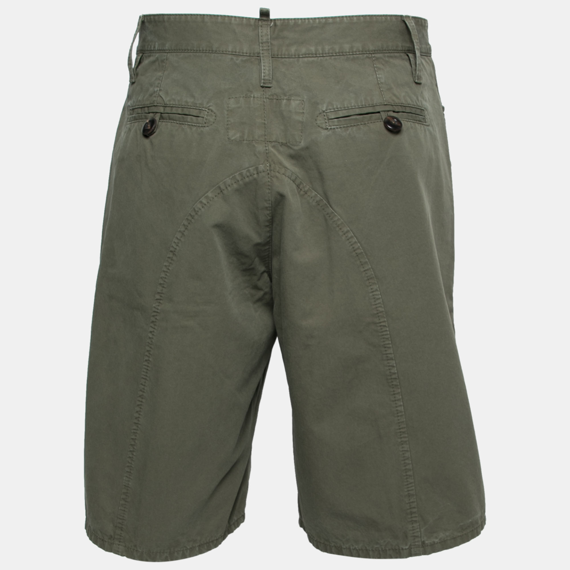 

Dsquared2 Olive Green Cotton Cargo Shorts