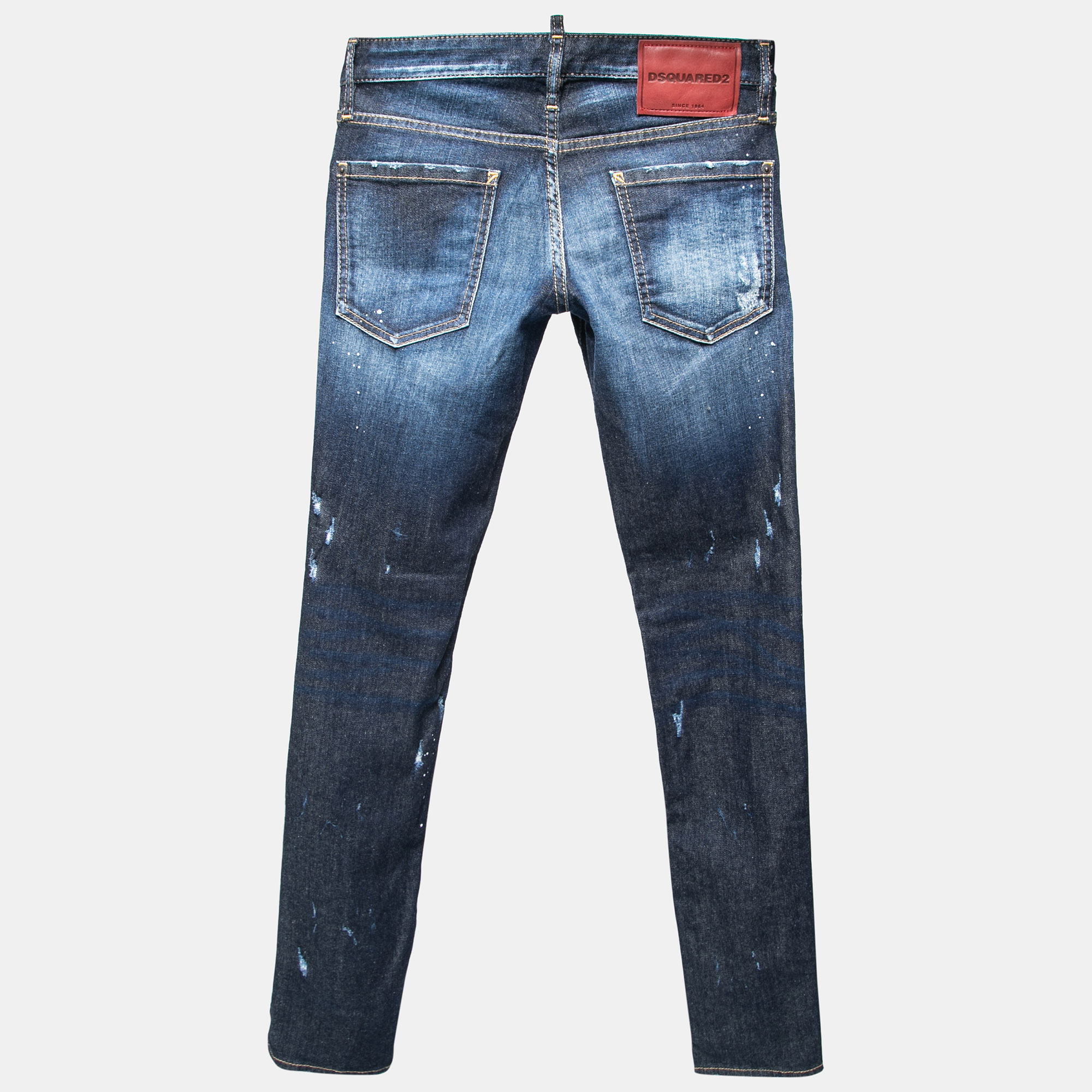 

Dsquared2 Blue Denim Paint Splatter Slim Fit Jeans  Waist 30