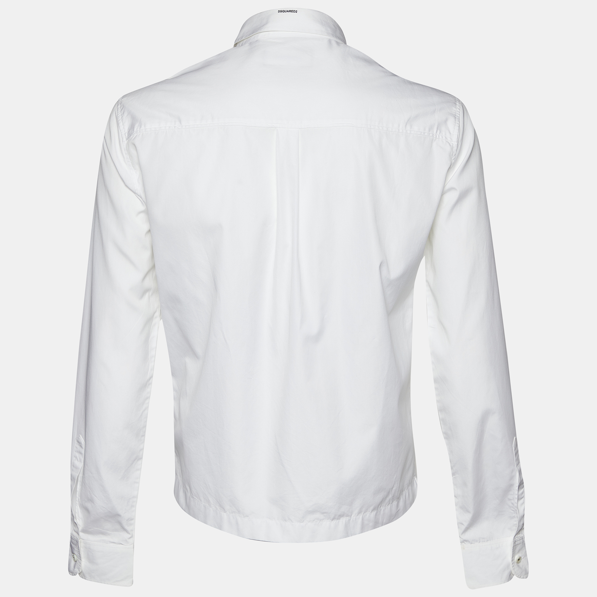 

Dsquared2 White Height Chart Printed Cotton Button Front Shirt