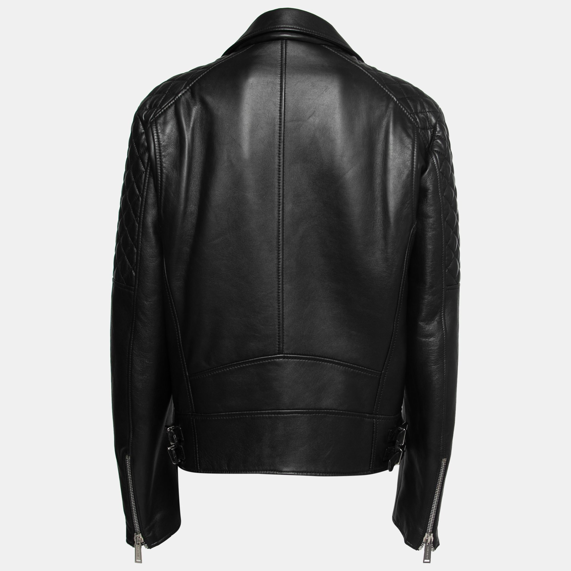 

Dsquared2 Black Leather Quilted Biker Jacket