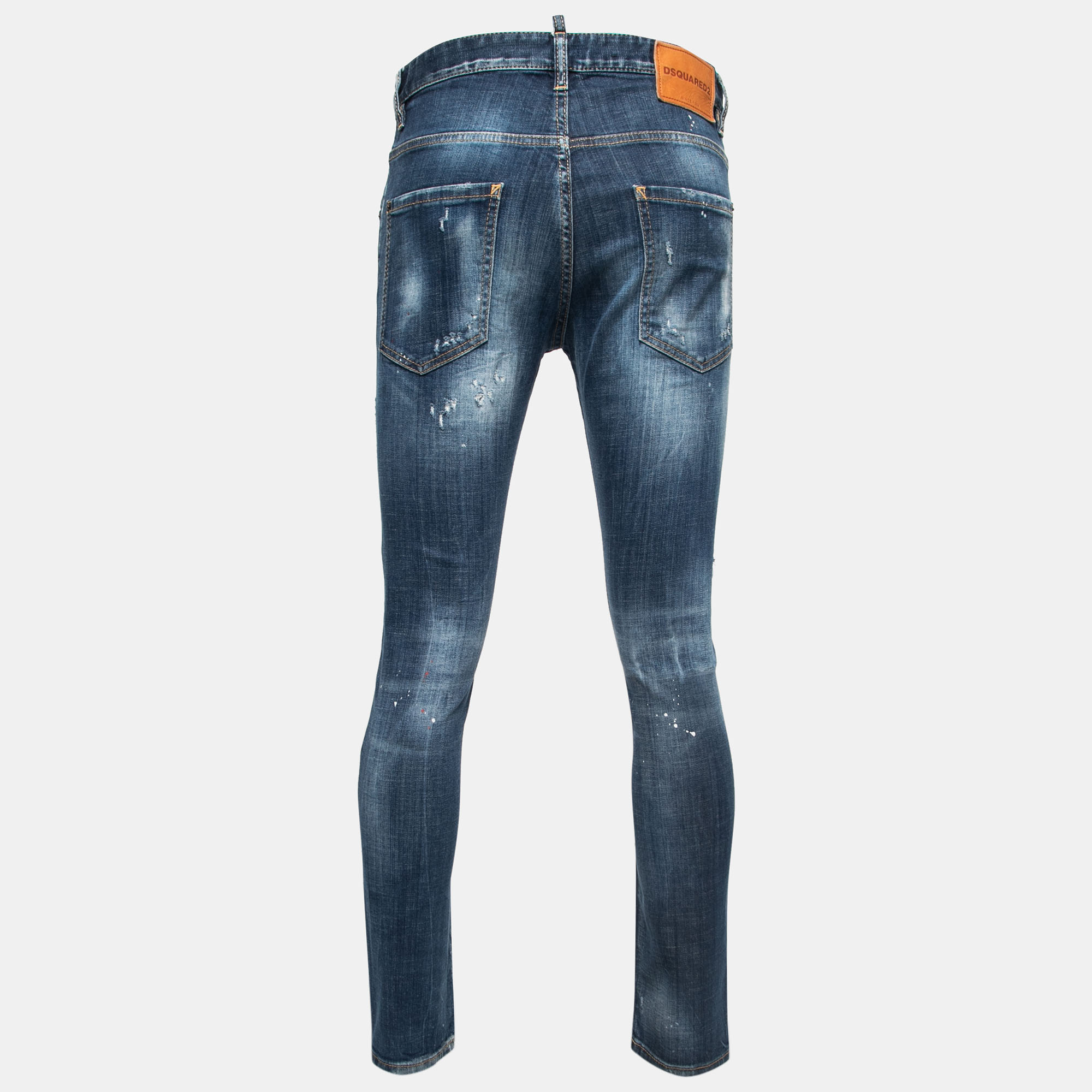 

Dsquared2 Blue Distressed Denim Skater Jeans  Waist 32