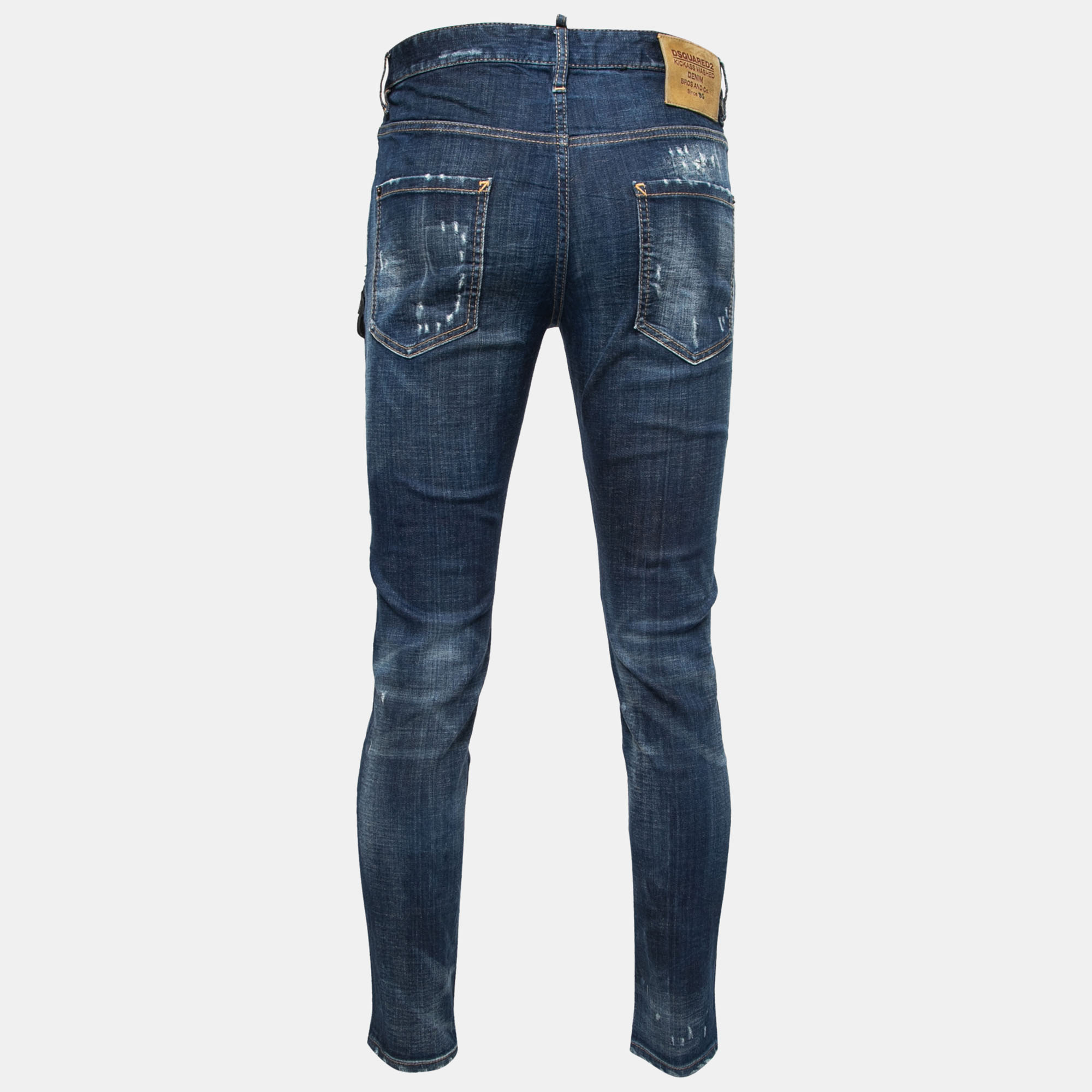 

Dsquared2 Blue Distressed Denim Run Dan Jeans  Waist 32